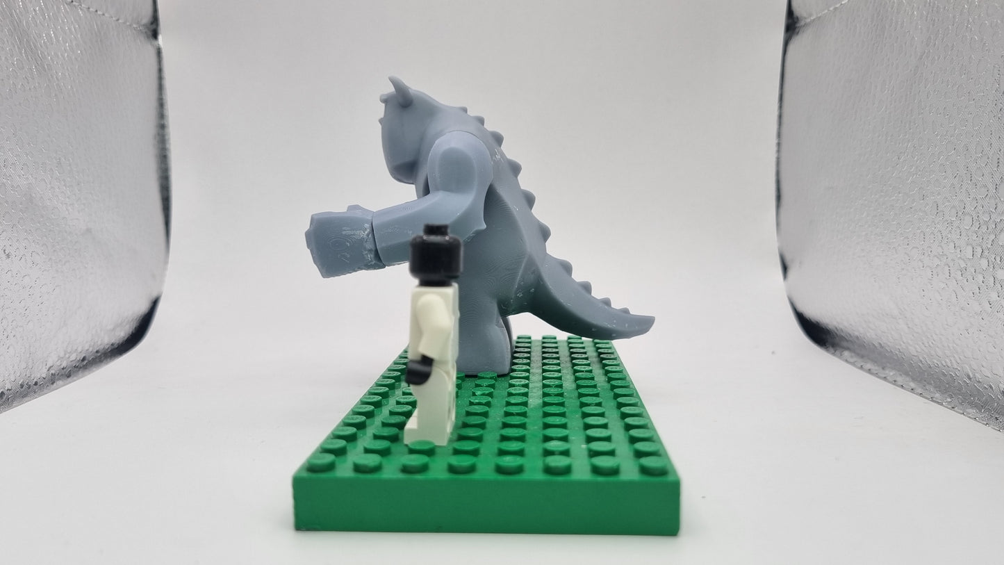 Building toy custom 3D printed blue friendly monster bigfig!