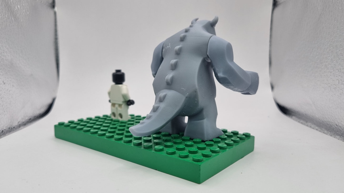 Building toy custom 3D printed blue friendly monster bigfig!