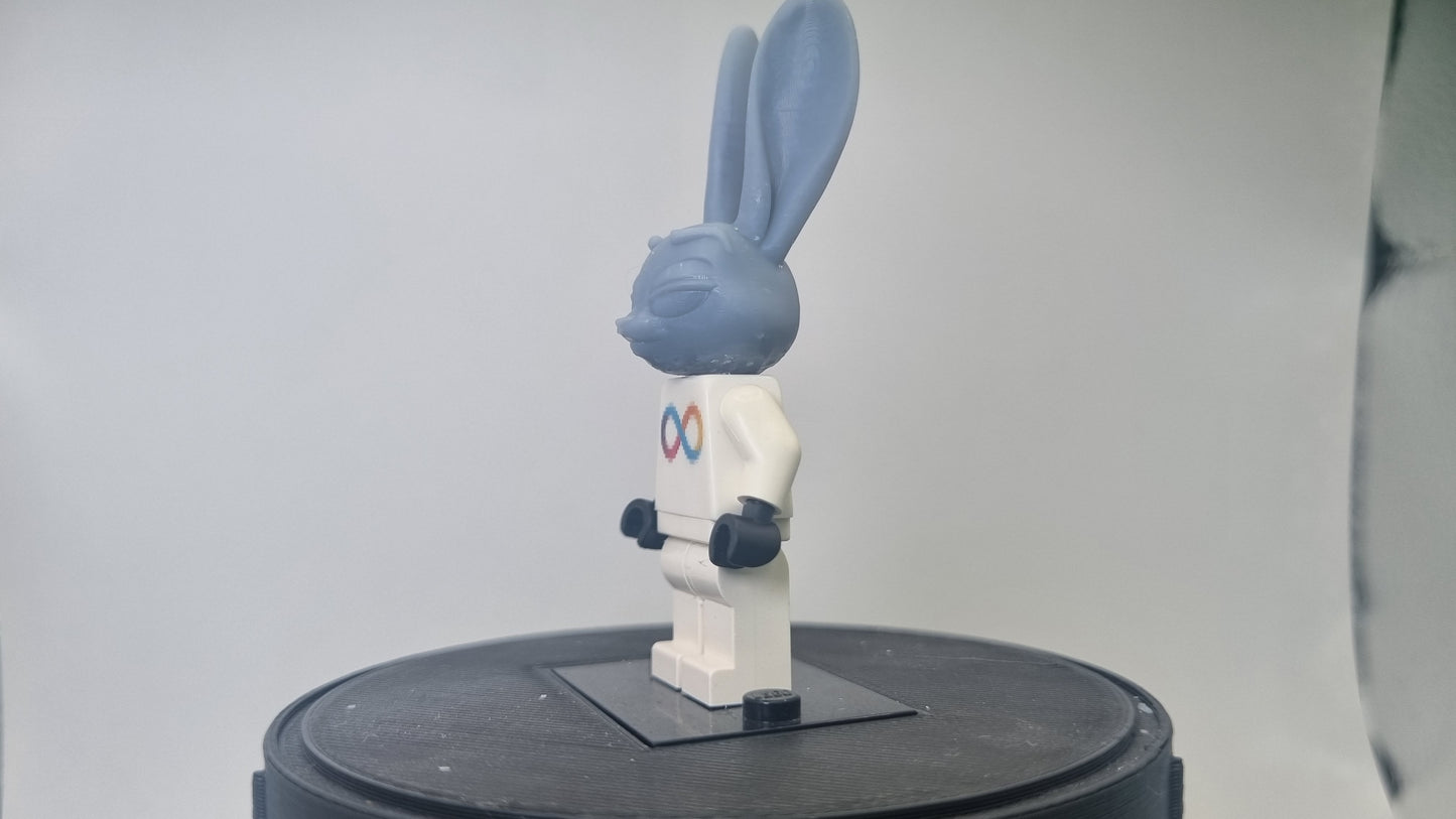 Building toy custom 3D printed bunny head!