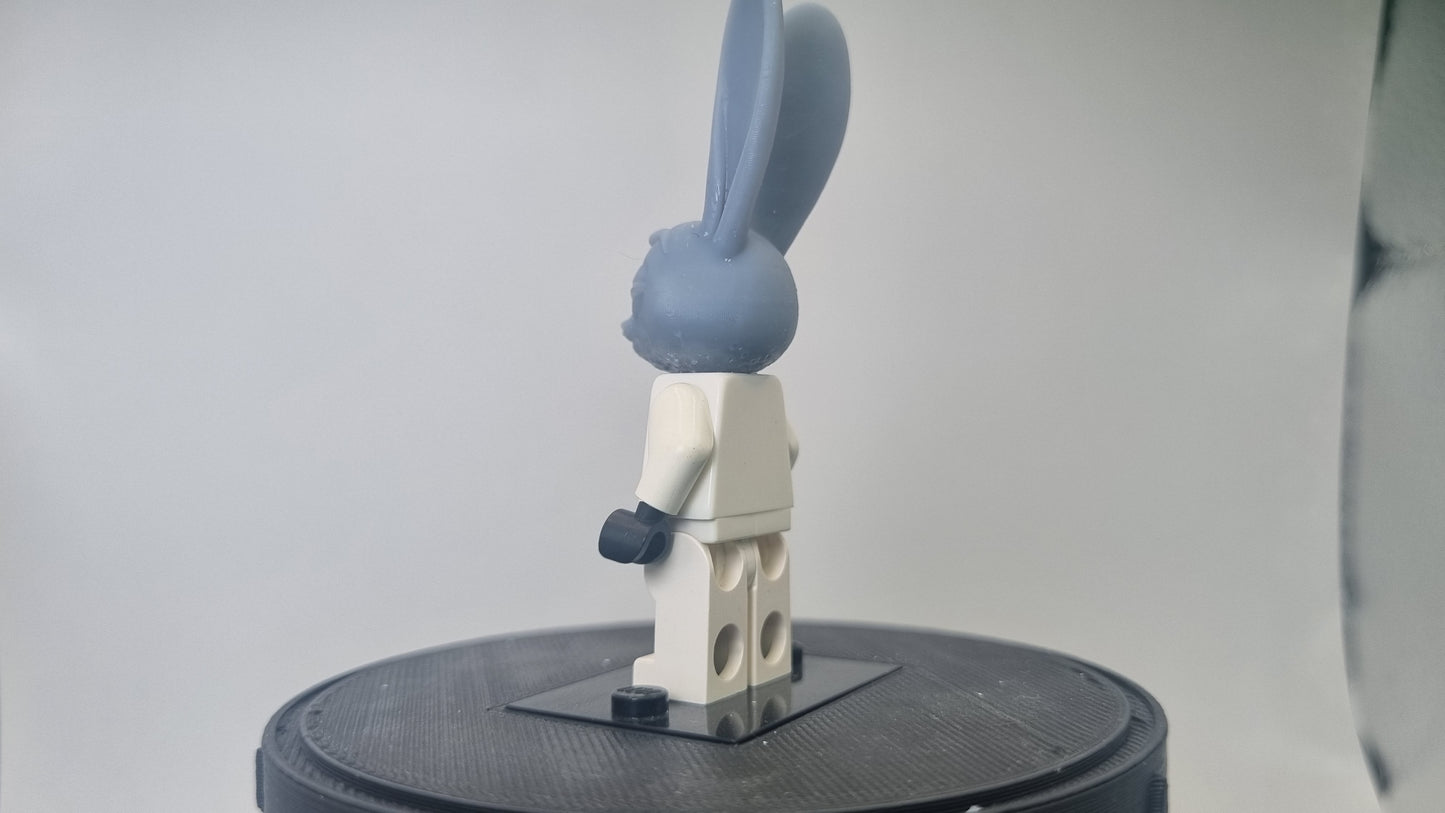 Building toy custom 3D printed bunny head!