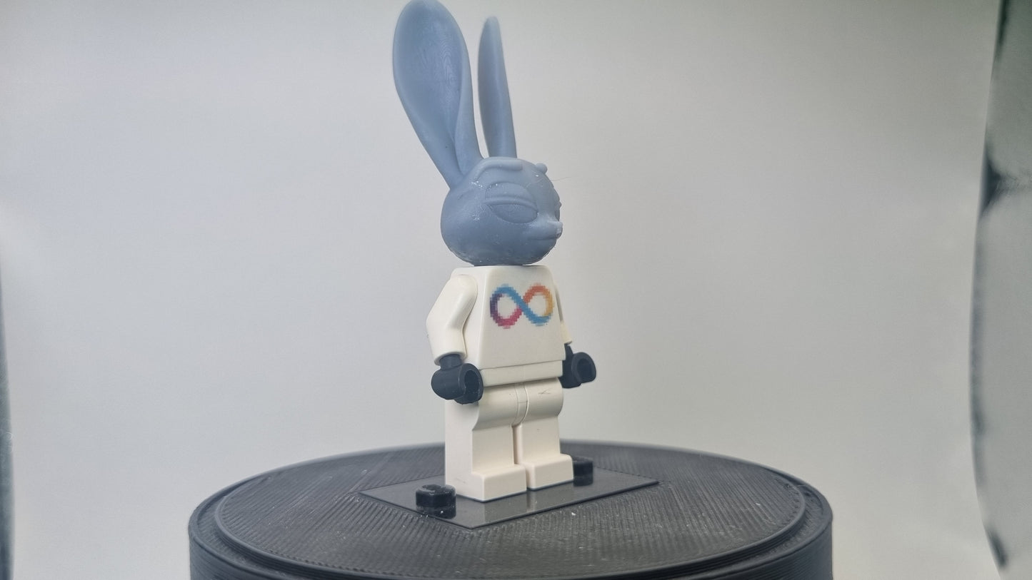 Building toy custom 3D printed bunny head!