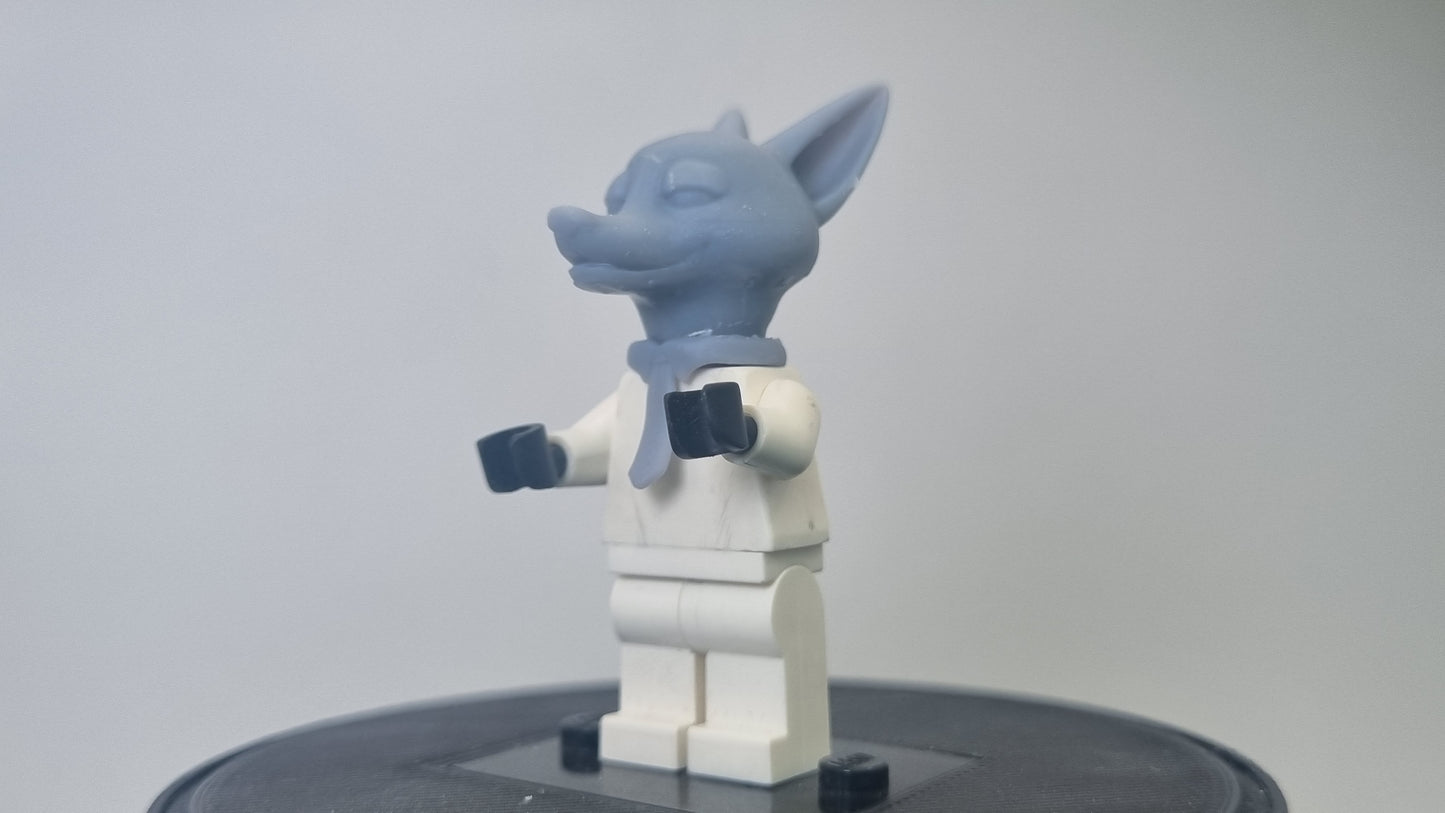 Building toy custom 3D printed fox head!