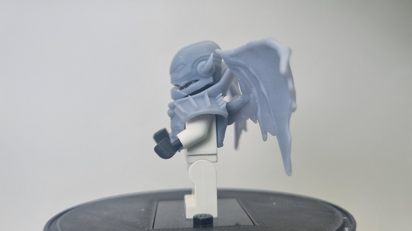 Building toy custom 3D printed super villain with open wings!