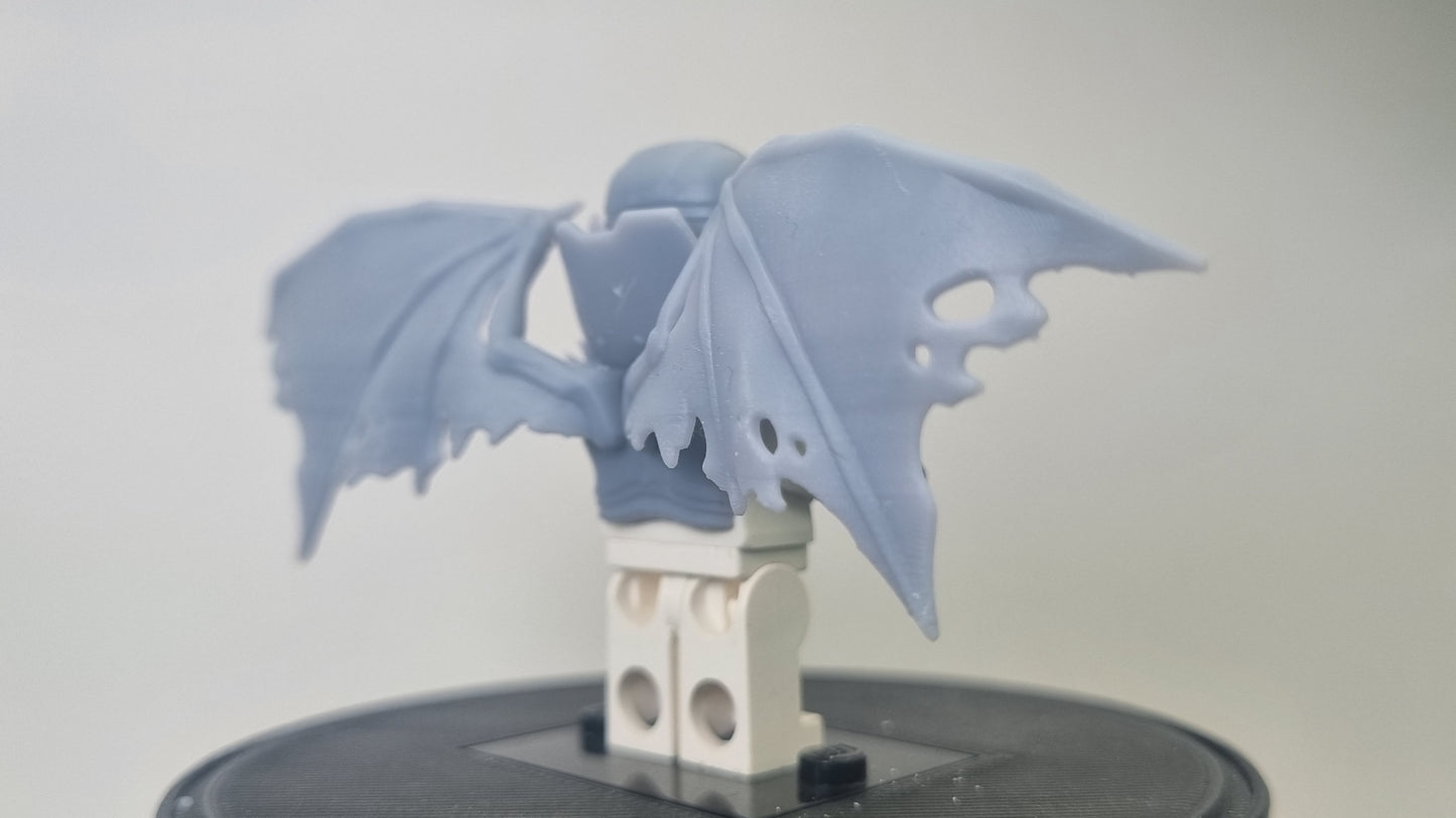Building toy custom 3D printed super villain with open wings!