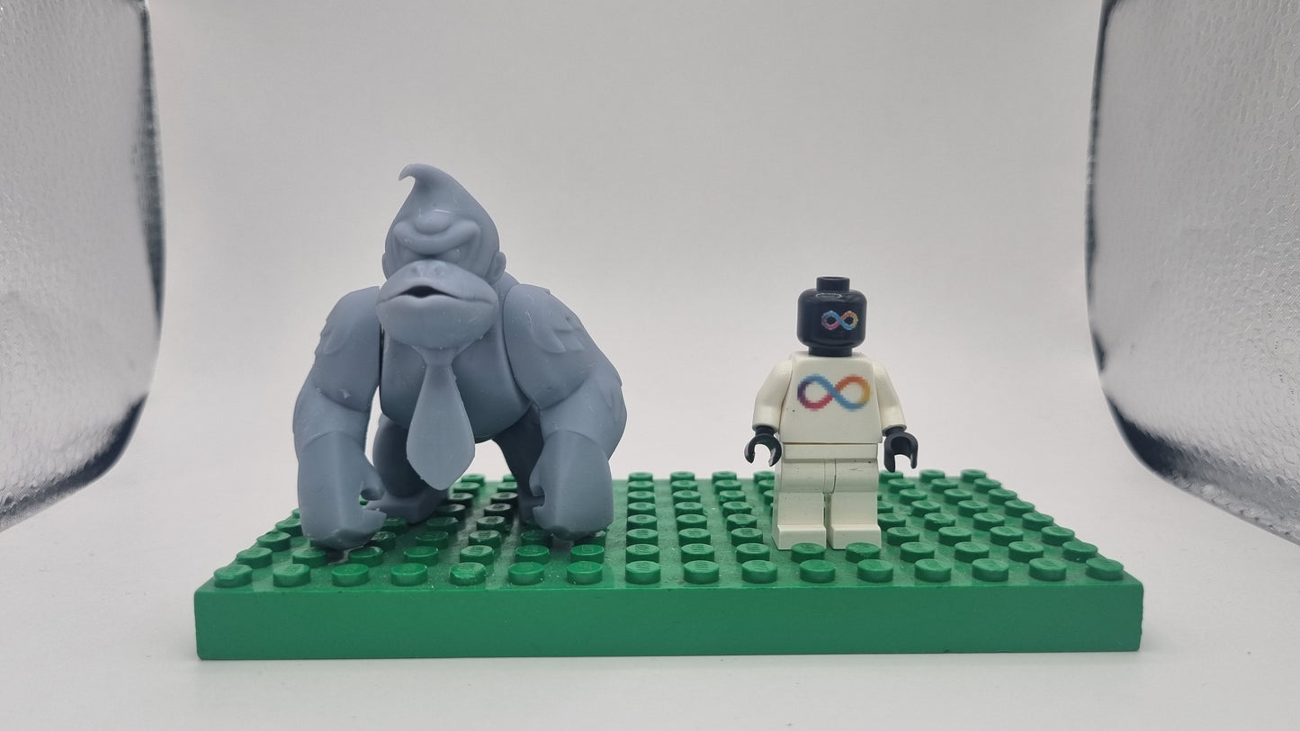 Building toy custom 3D printed angry barrel throwing monkey!