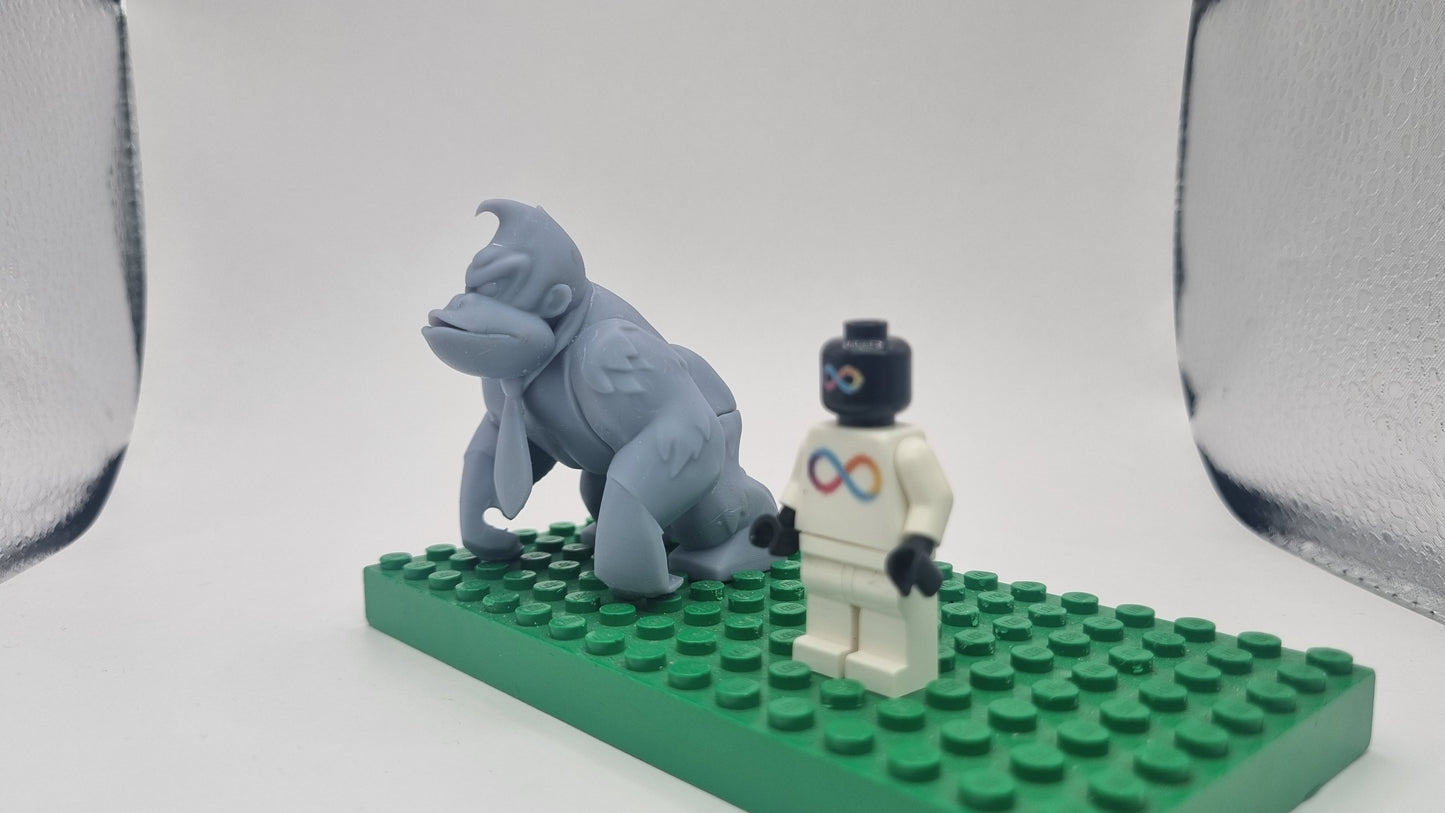 Building toy custom 3D printed angry barrel throwing monkey!