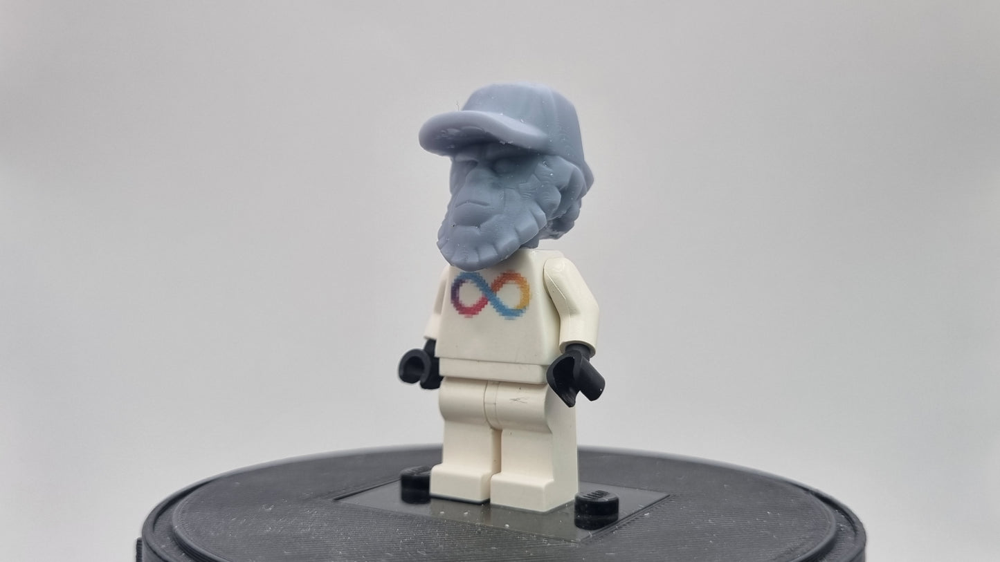 Building toy custom 3D printed hero monkey with a hat!