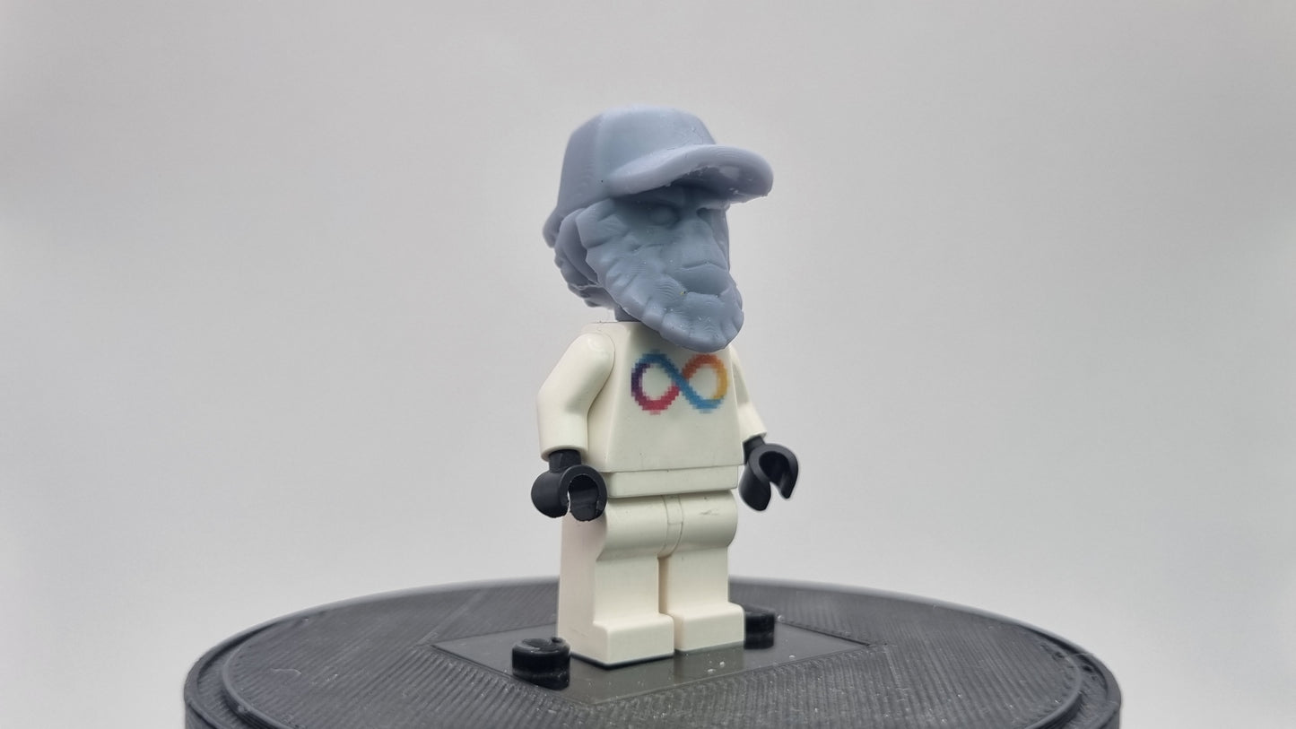 Building toy custom 3D printed hero monkey with a hat!