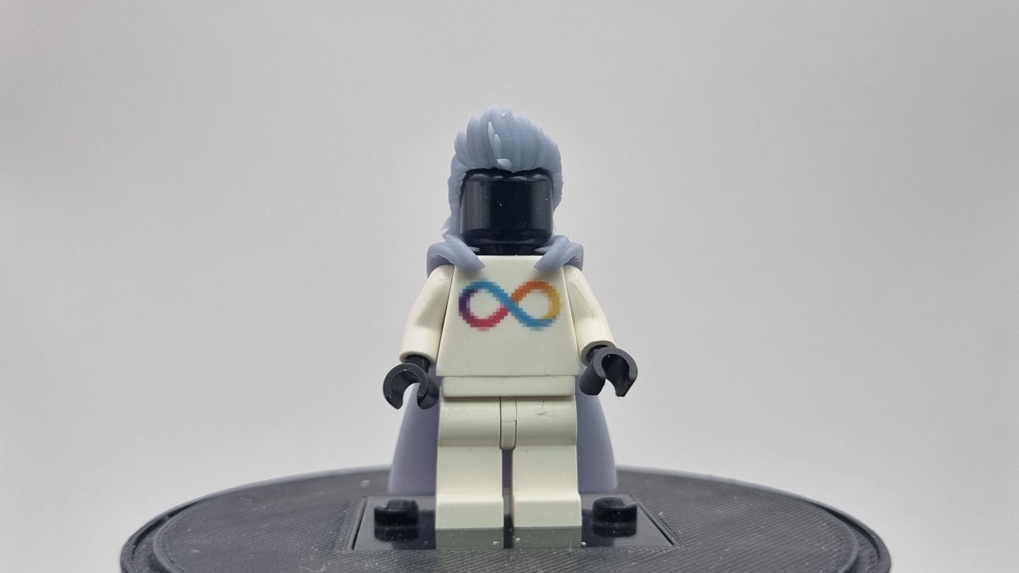 Building toy custom 3D printed hero school guy with a cape!