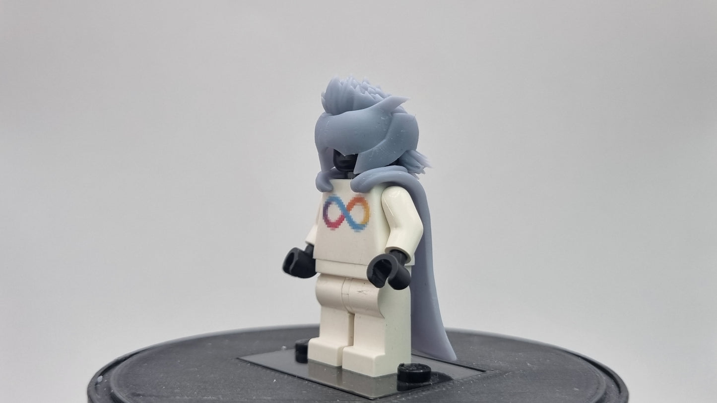 Building toy custom 3D printed hero school guy with a cape!