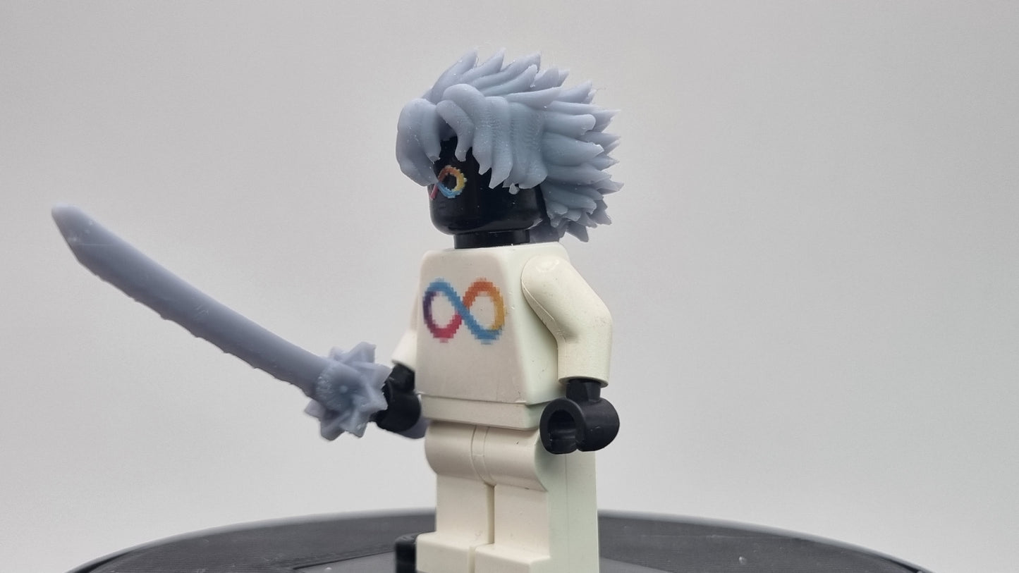 Building toy custom 3D printed demon fighting wind swordsman!