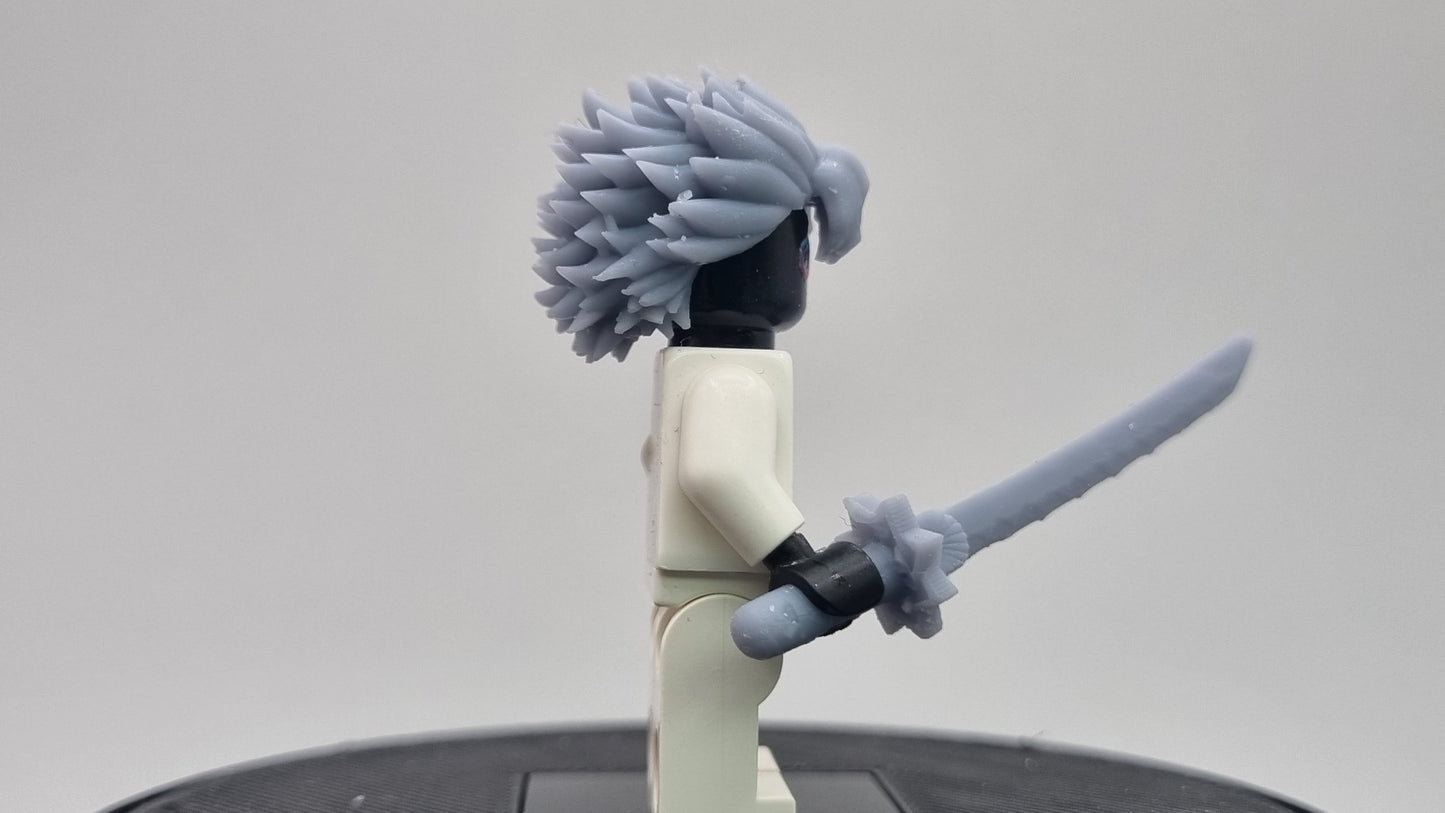 Building toy custom 3D printed demon fighting wind swordsman!