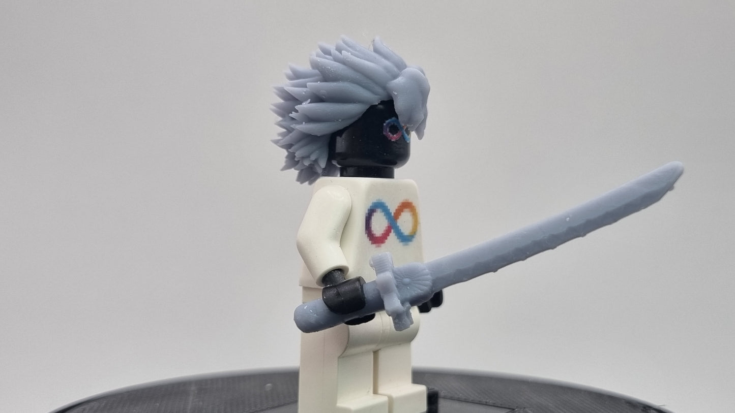 Building toy custom 3D printed demon fighting wind swordsman!