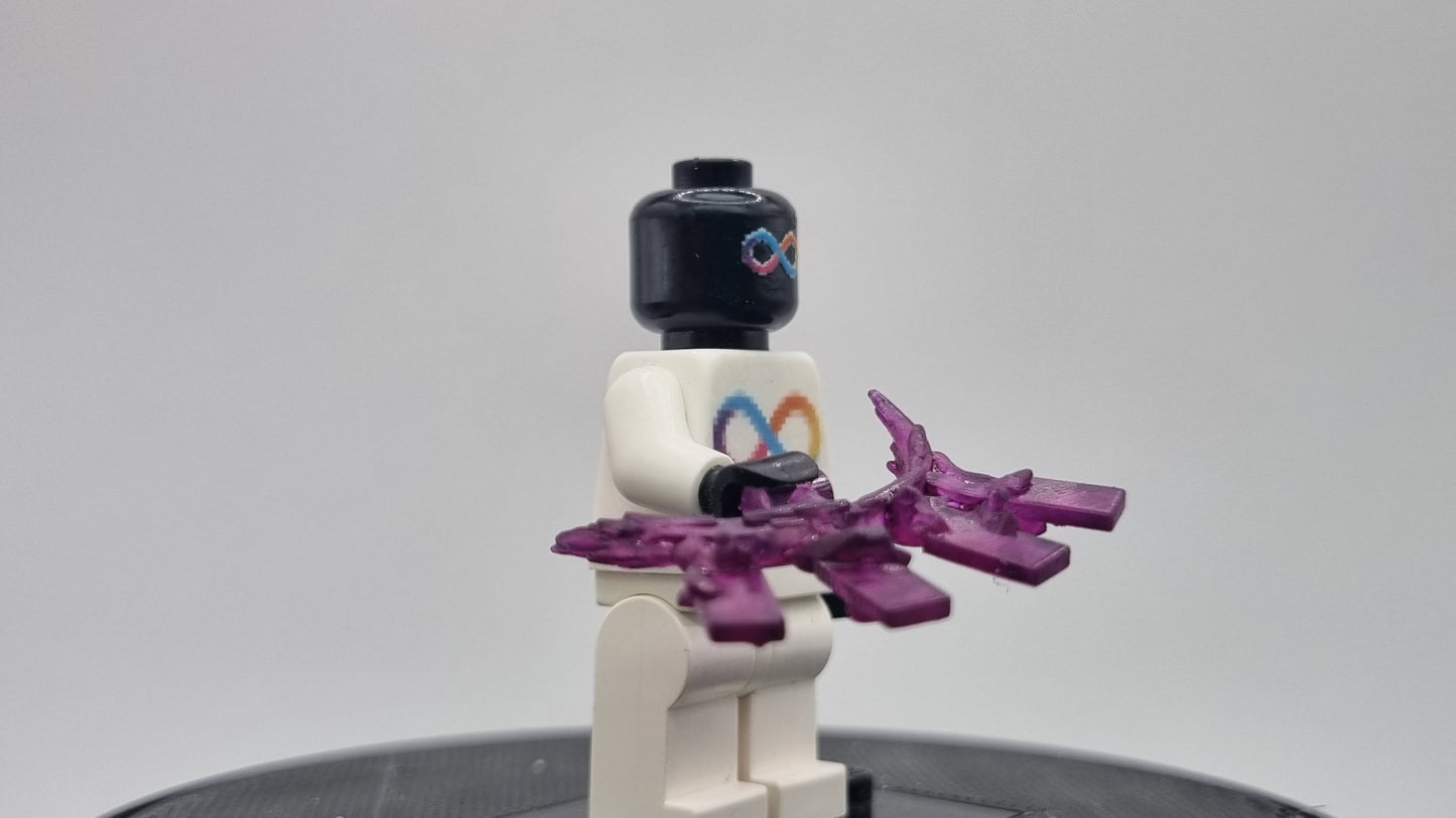 Building toy custom 3D printed painted super hero throwing cards!