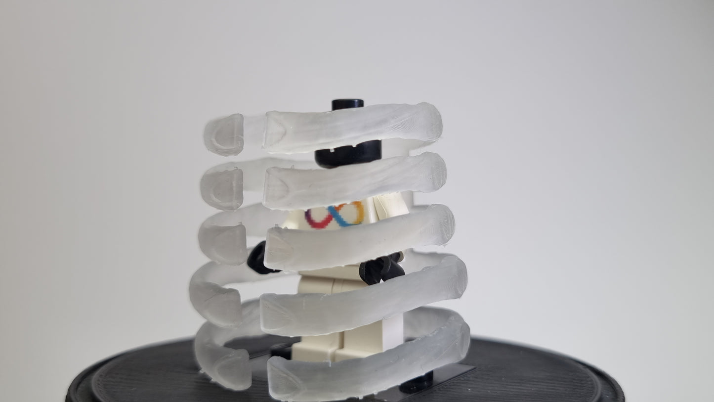 Building toy custom 3D printed straight ninja ribcage