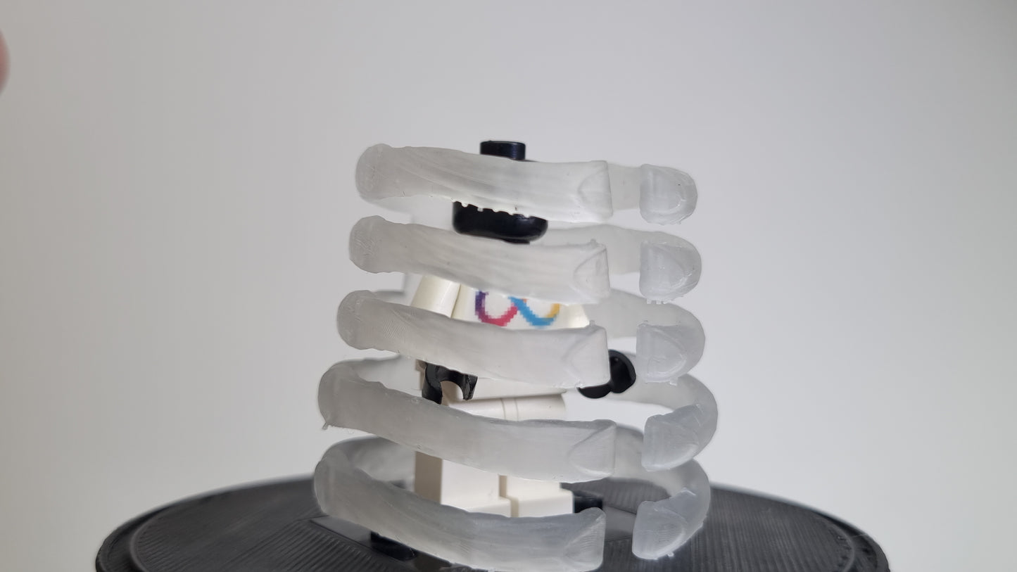 Building toy custom 3D printed straight ninja ribcage