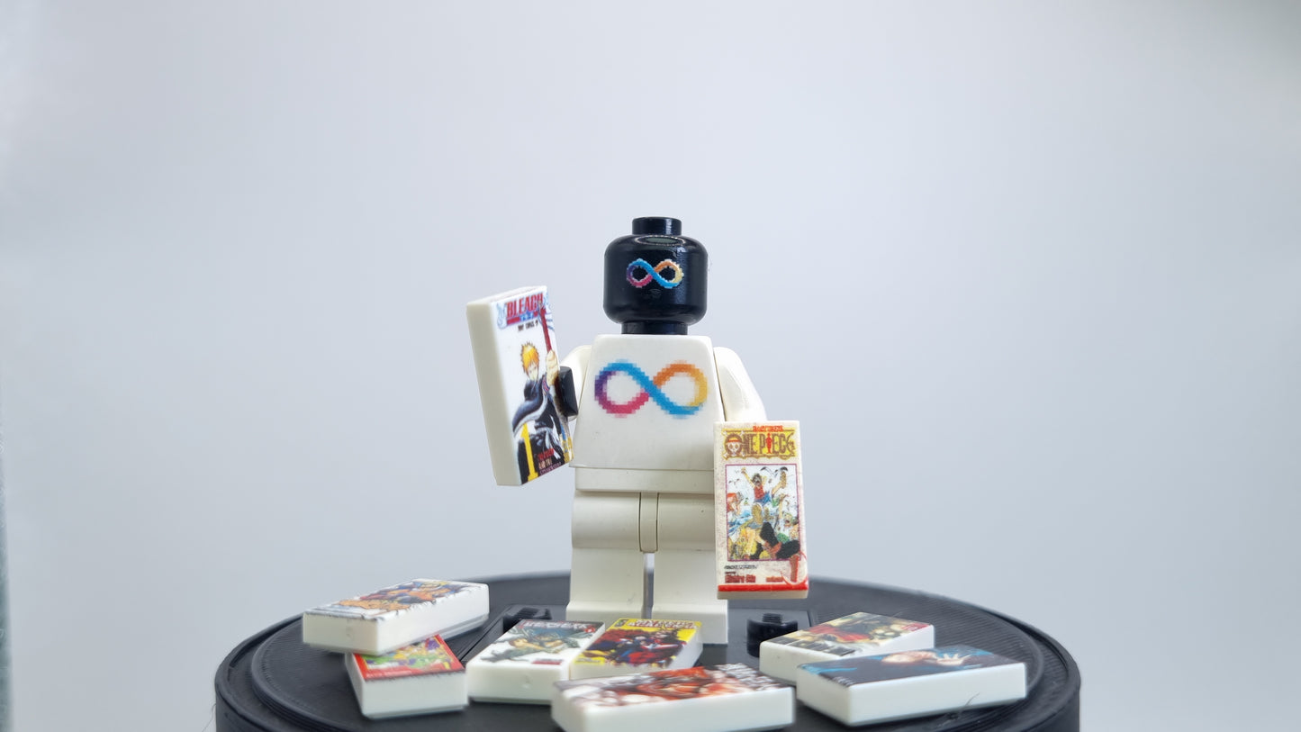 Building toy custom printed manga cover pack v1