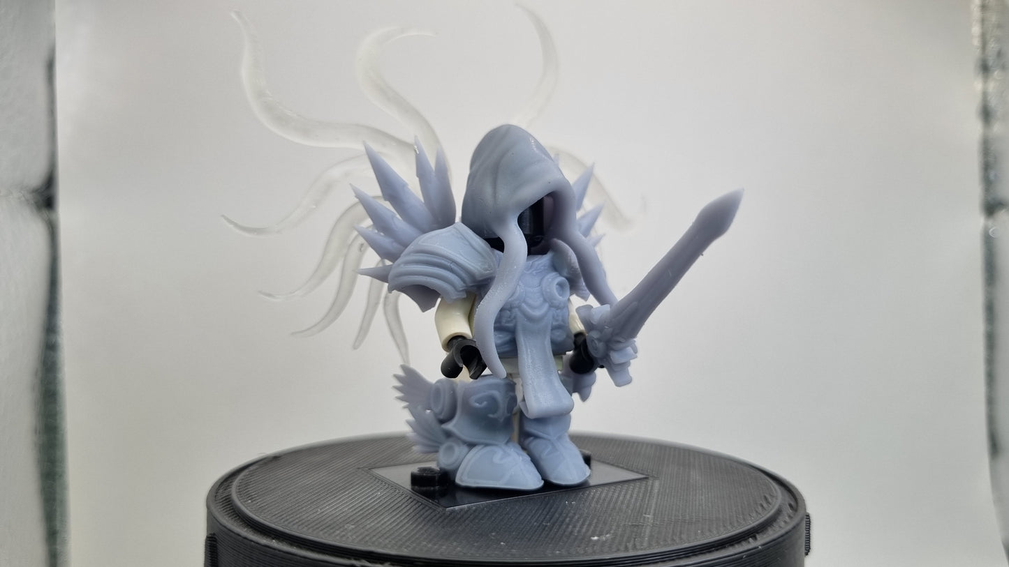 Building toy custom 3D printed dungeon crawler warrior with clear tenticals!
