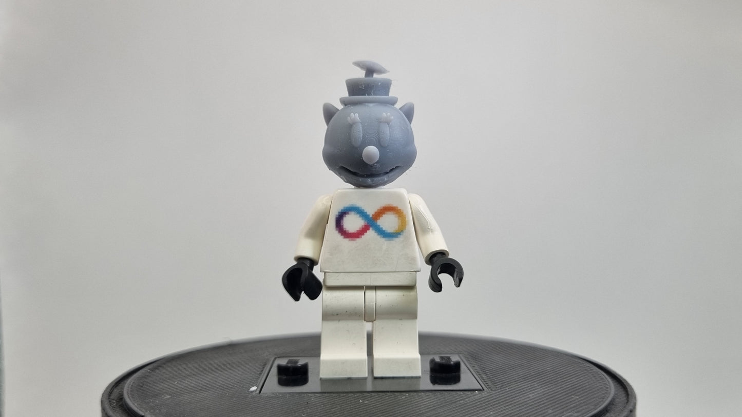 Building toy custom 3D printed head with a flower!