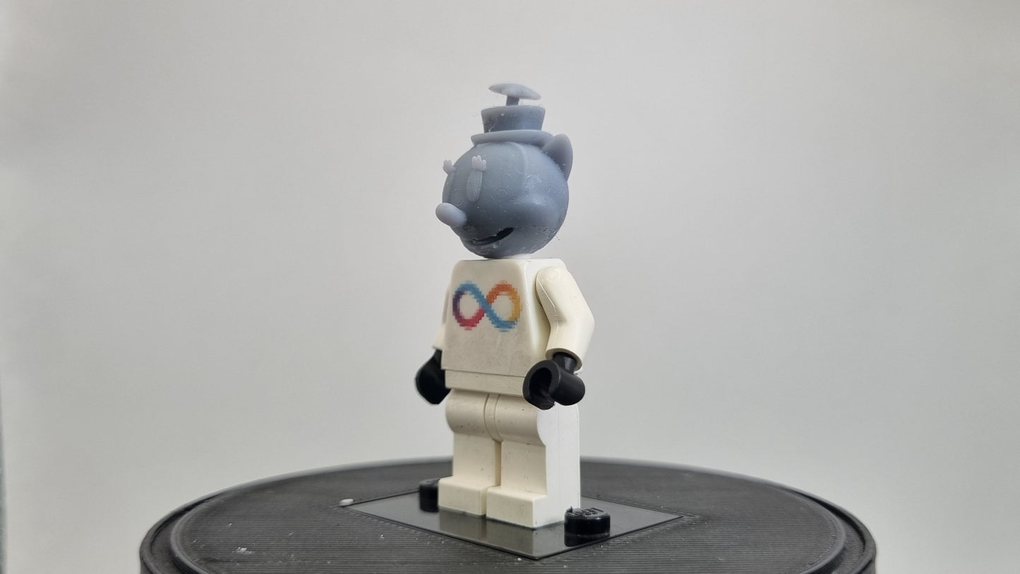 Building toy custom 3D printed head with a flower!