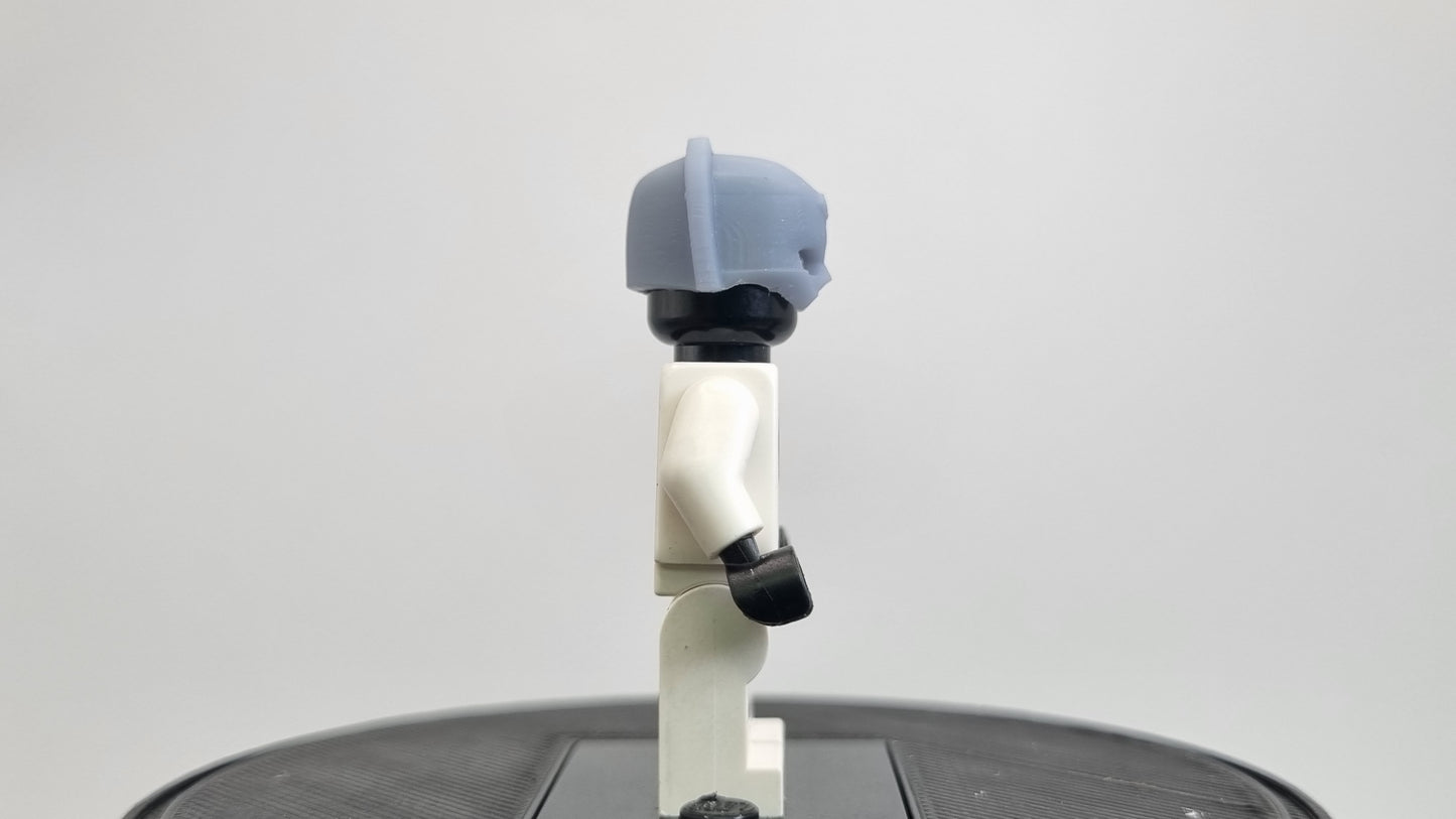 Building toy custom 3D printed chrome crime fighter helmet!