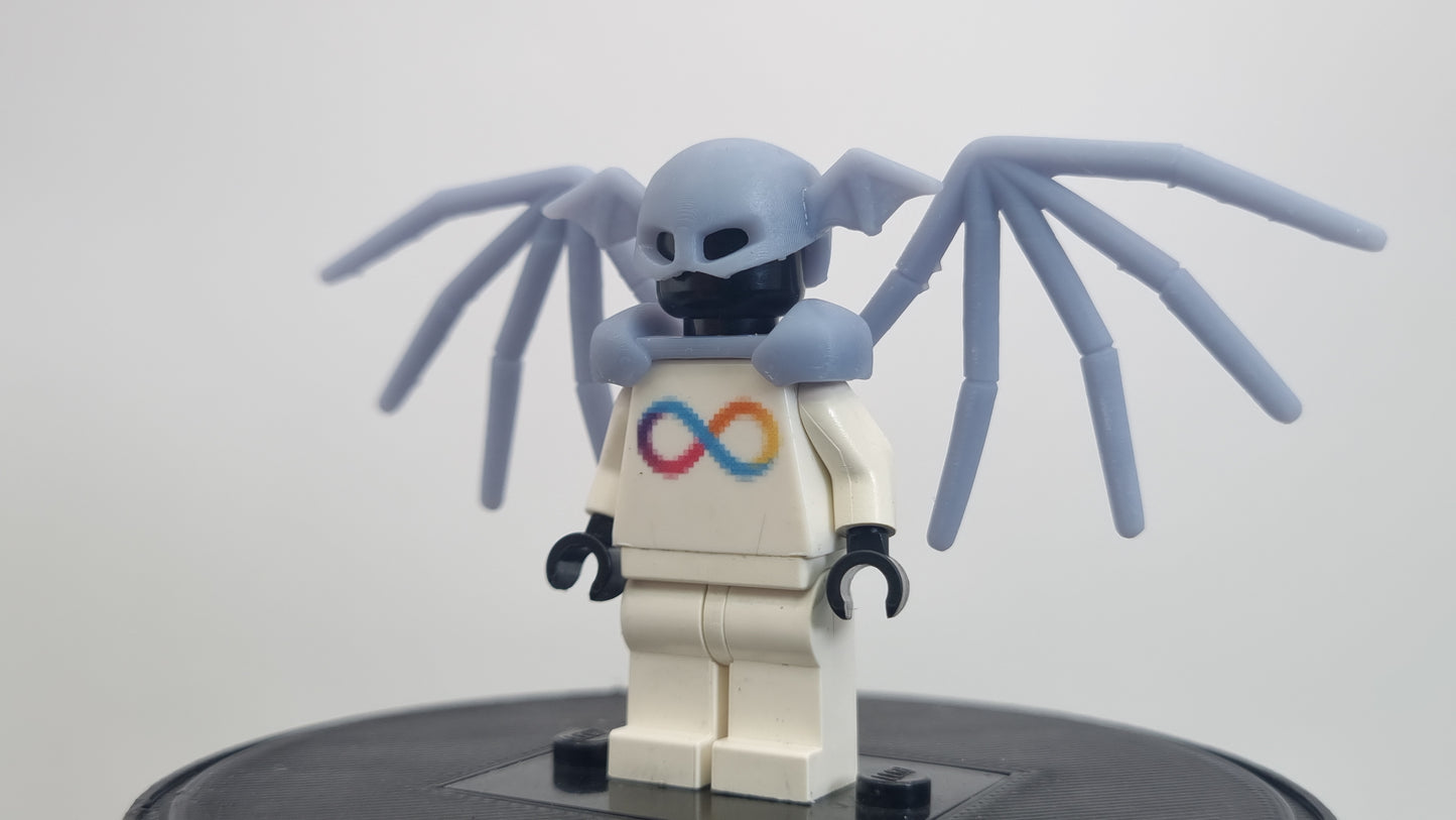 Building toy custom 3D printed red ring super villain with wings!