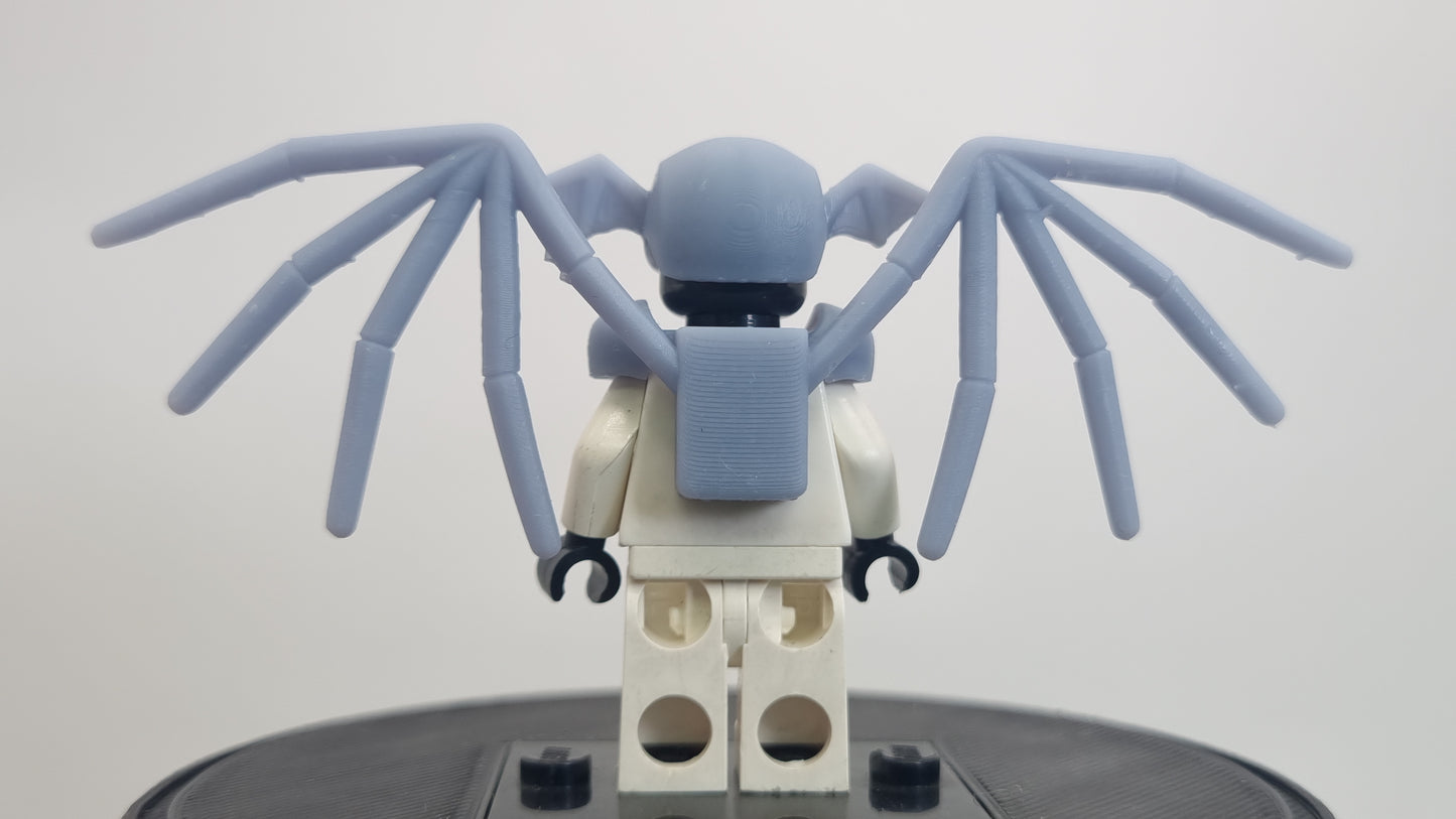 Building toy custom 3D printed red ring super villain with wings!