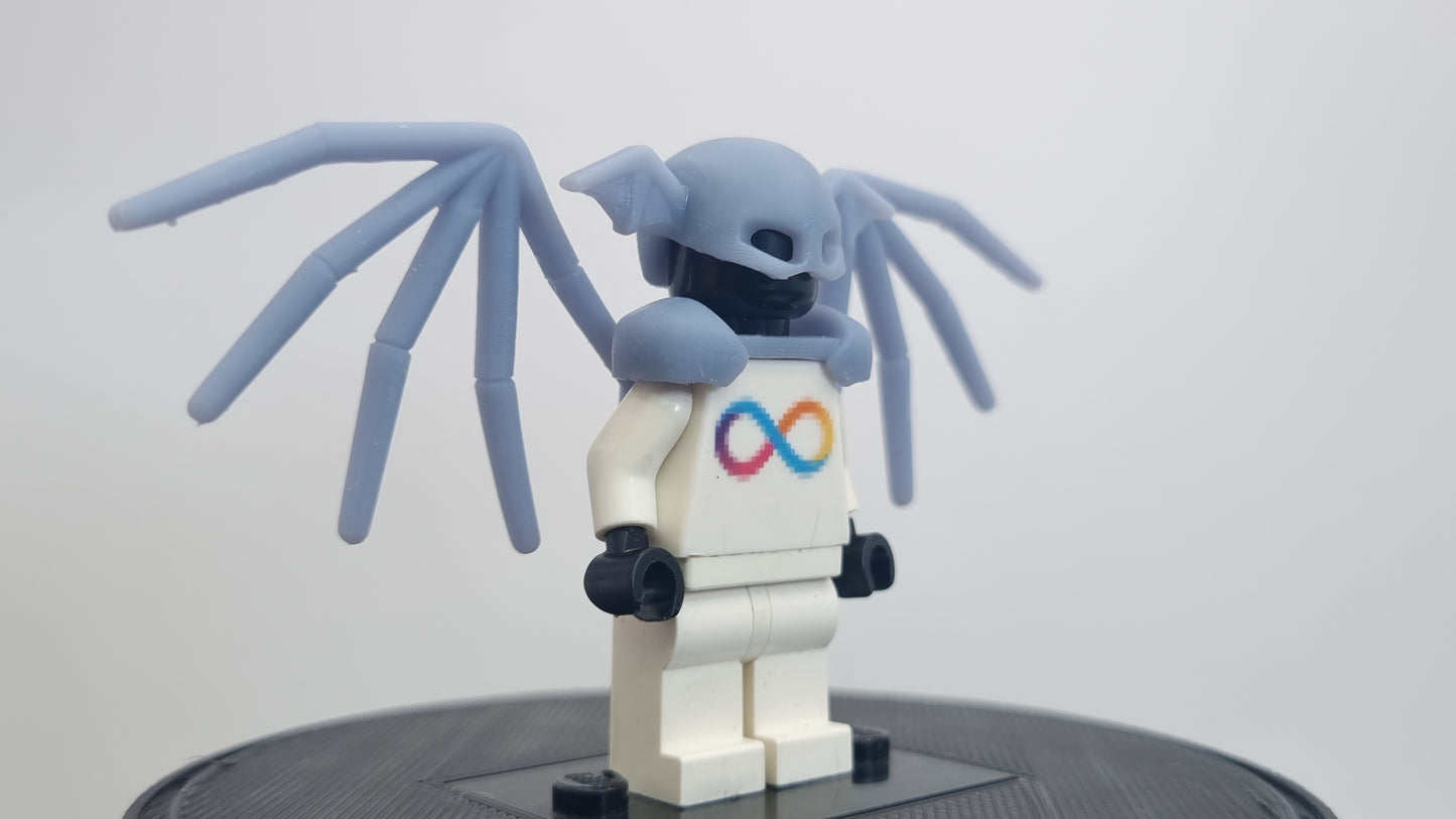 Building toy custom 3D printed red ring super villain with wings!