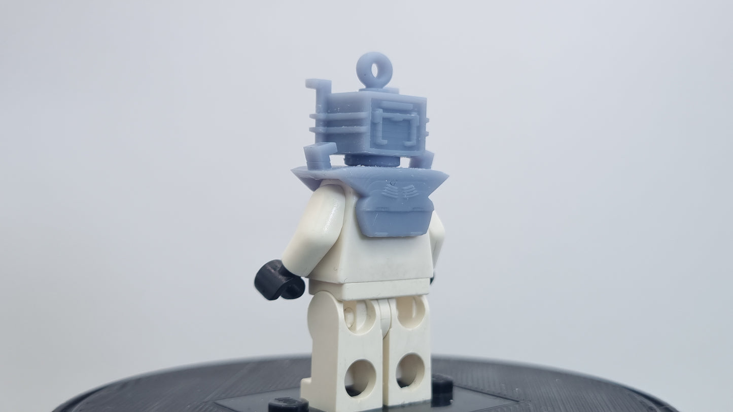 Building toy custom 3D printed super hero villain with tv on his belly!