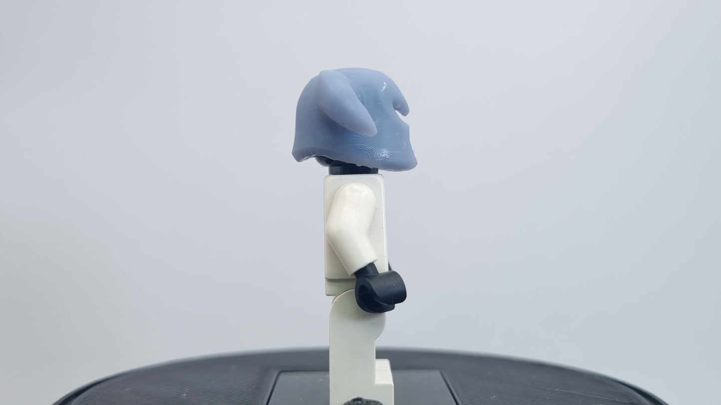 Building toy custom 3D printed super villain helmet with horns on the side!
