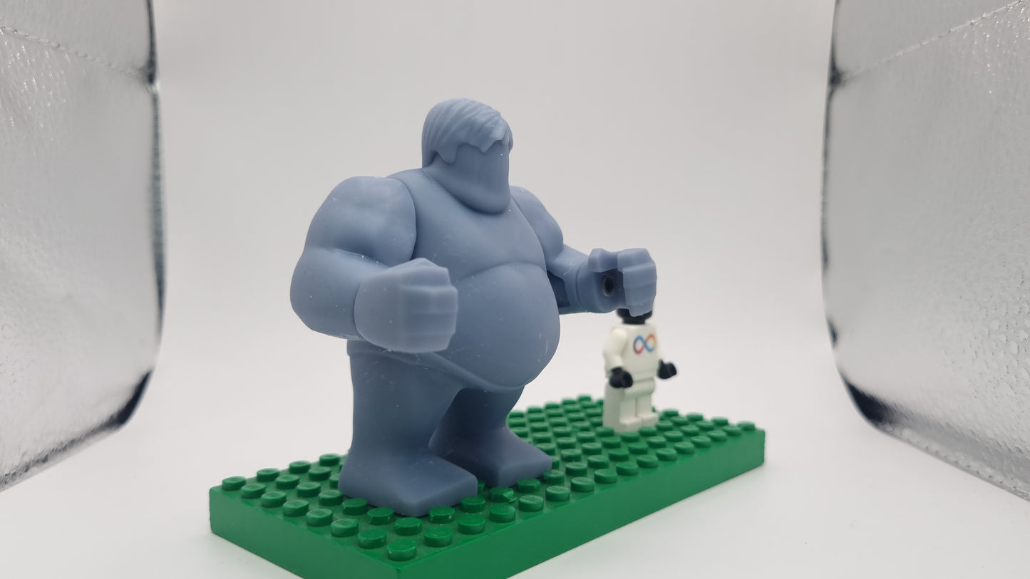 Building toy custom 3D printed mutated super villain who eats a lot!