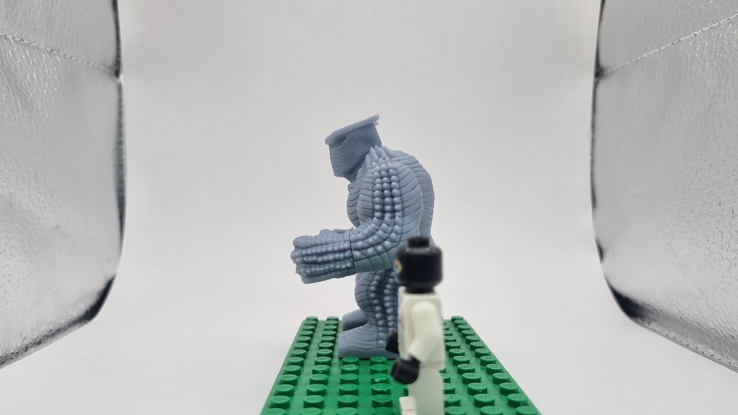 Building toy custom 3D printed super hero destroying monster!