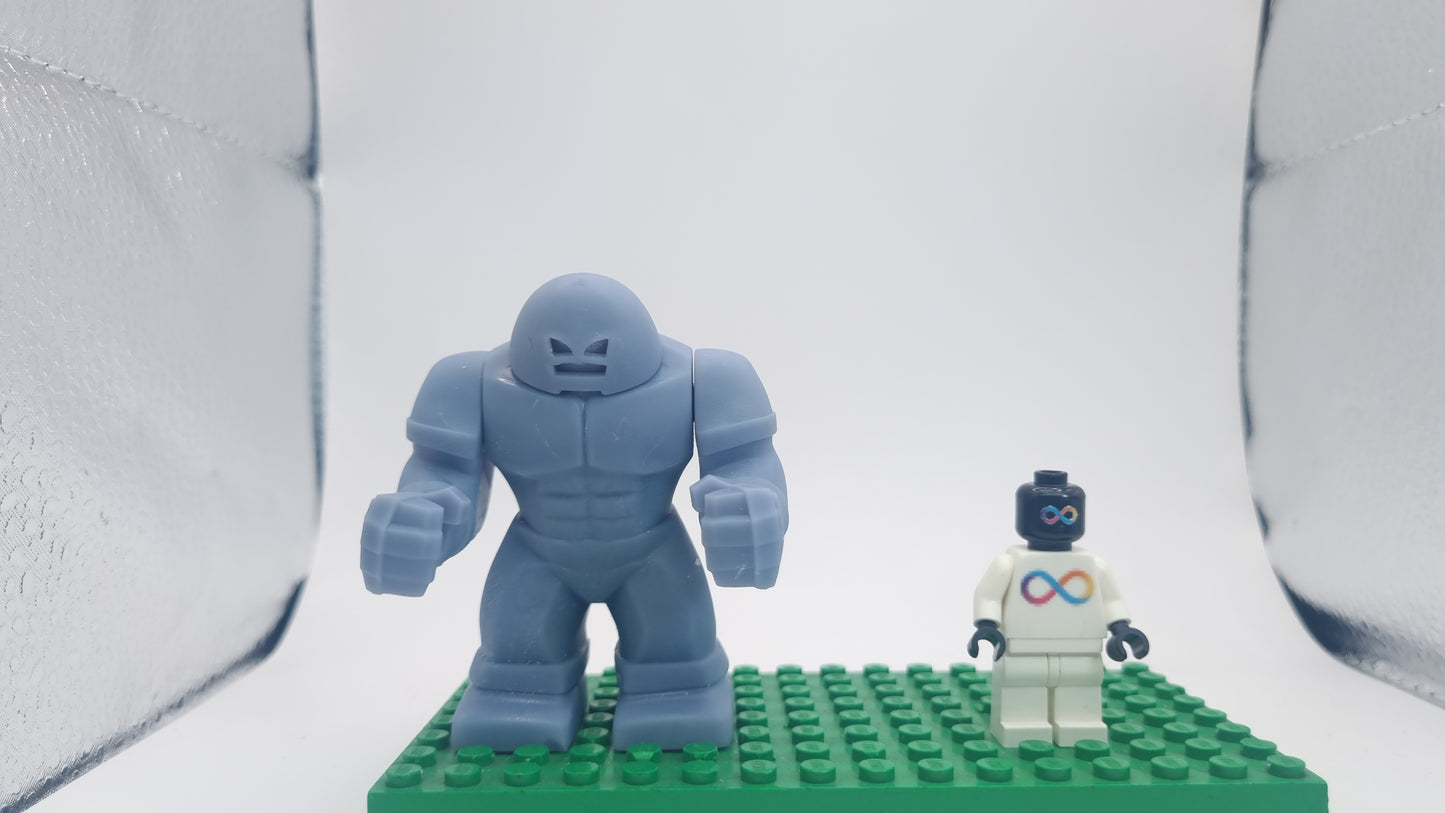 Building toy custom 3D printed super hero with red helmet bigfig!