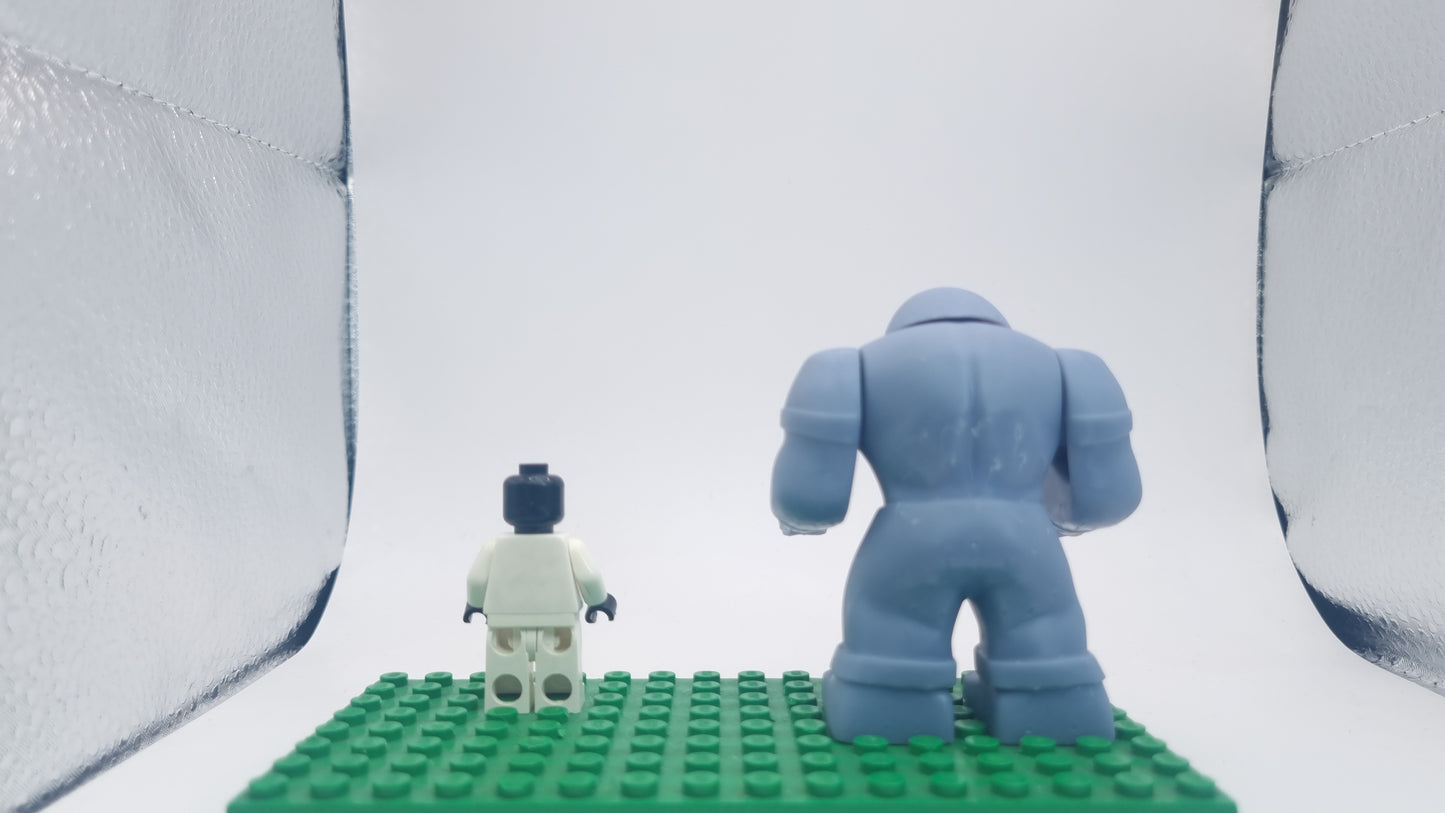 Building toy custom 3D printed super hero with red helmet bigfig!