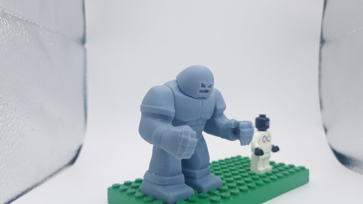 Building toy custom 3D printed super hero with red helmet bigfig!