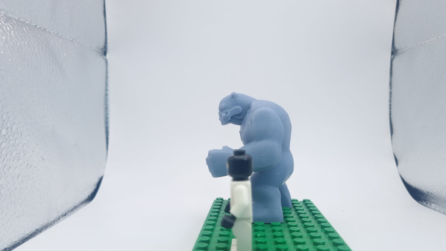 Building toy custom 3D printed super hero green ring wearing alien bigfig!