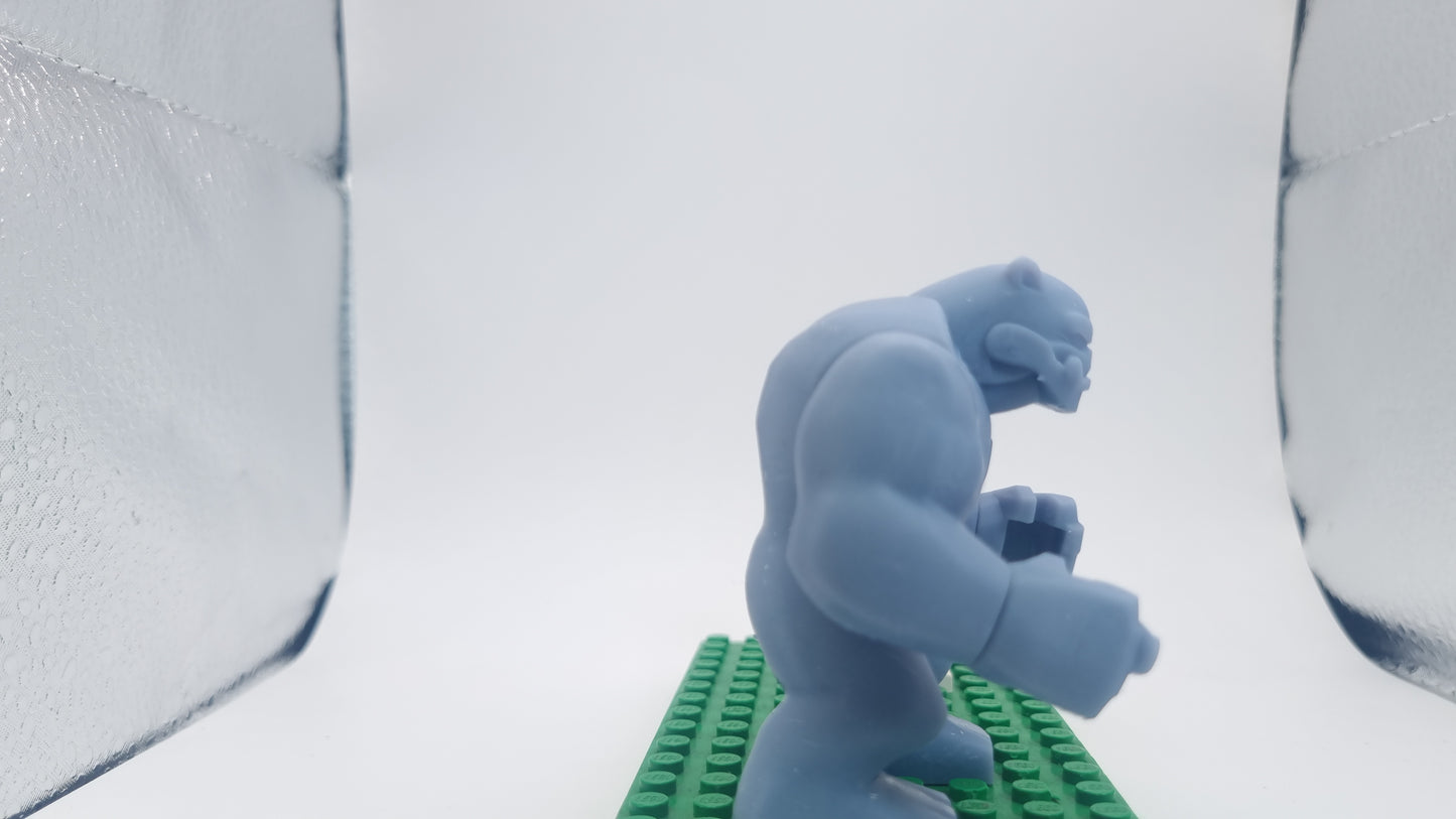Building toy custom 3D printed super hero green ring wearing alien bigfig!