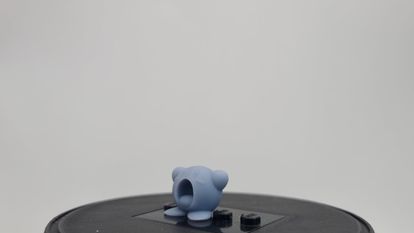 Building toy custom 3D printed tiny purple blob with open mouth!