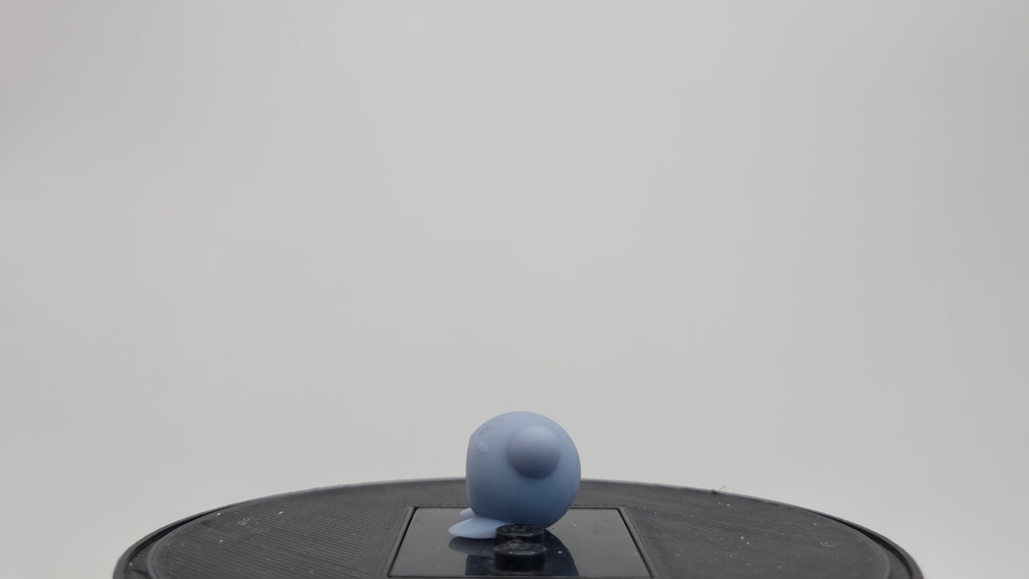 Building toy custom 3D printed tiny purple blob with open mouth!