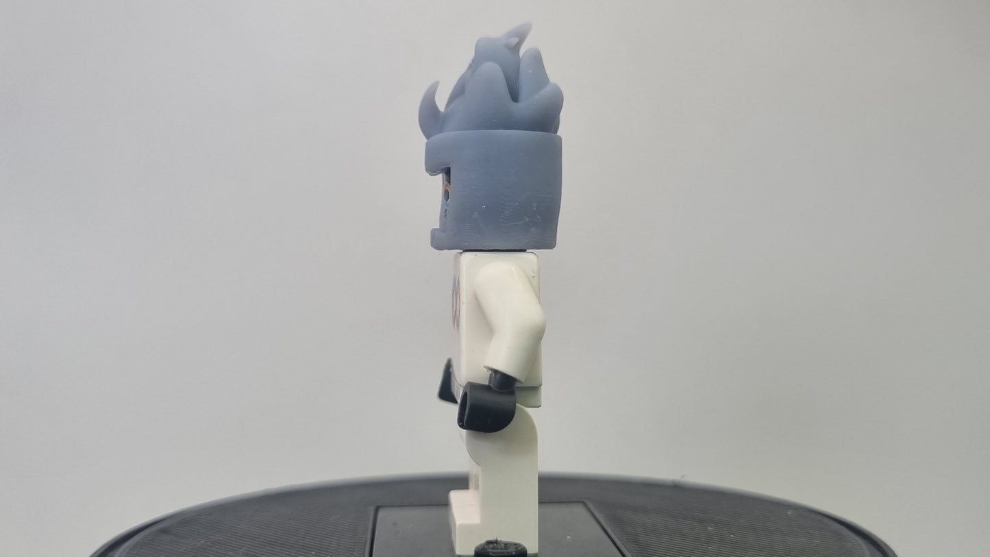Building toy custom 3D printed flame head helmet!