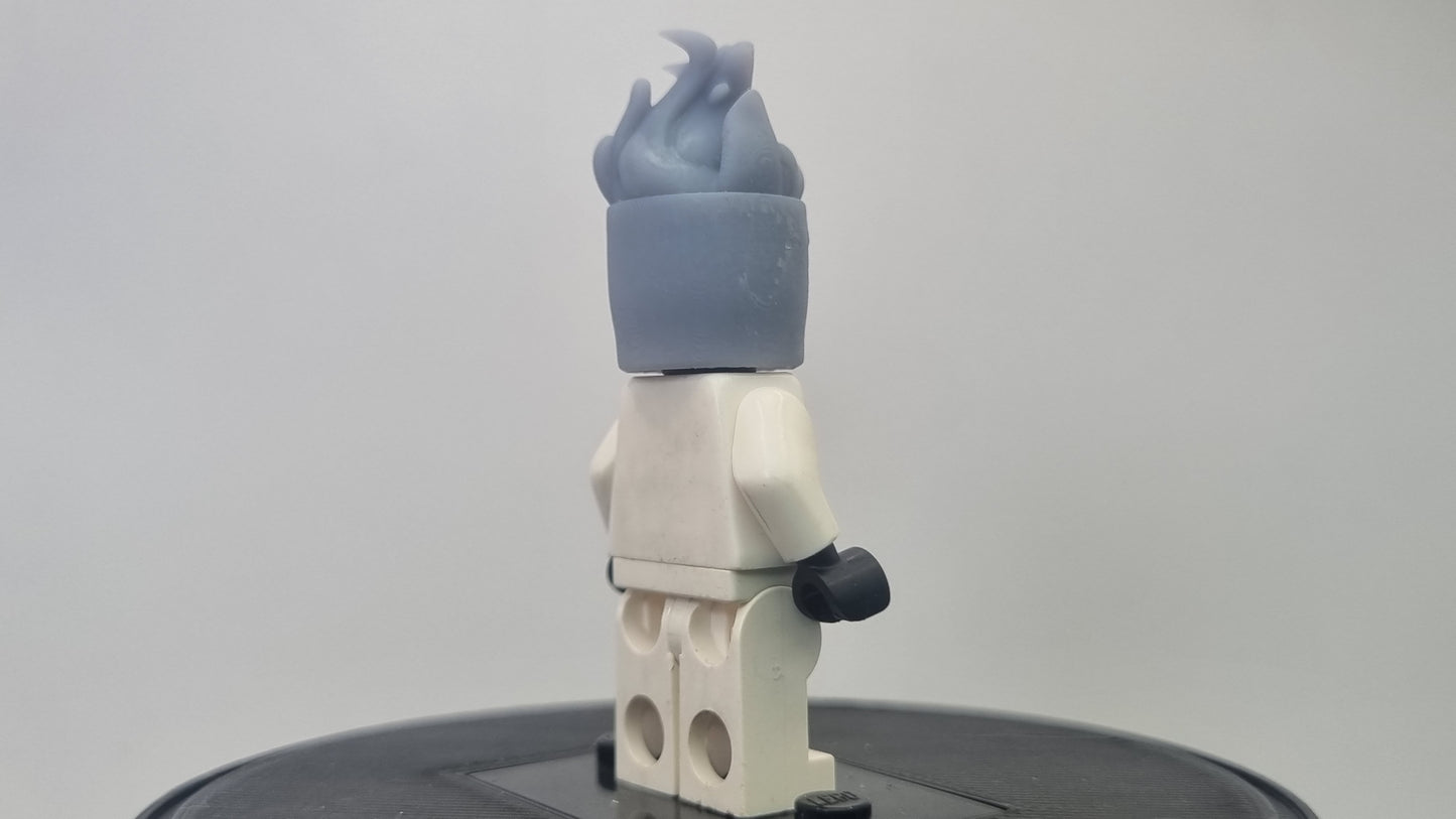 Building toy custom 3D printed flame head helmet!