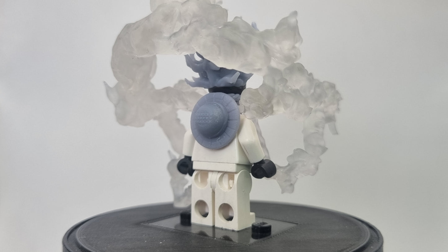 Building toy custom 3D printed pirate snake clear cloud!