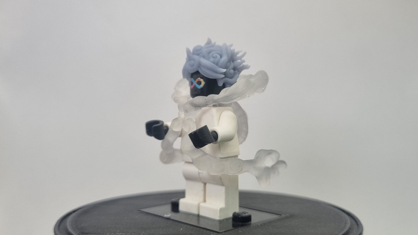 Building toy custom 3D printed pirate final clear cloud form!