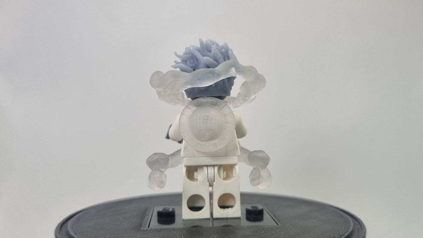 Building toy custom 3D printed pirate final clear cloud form!