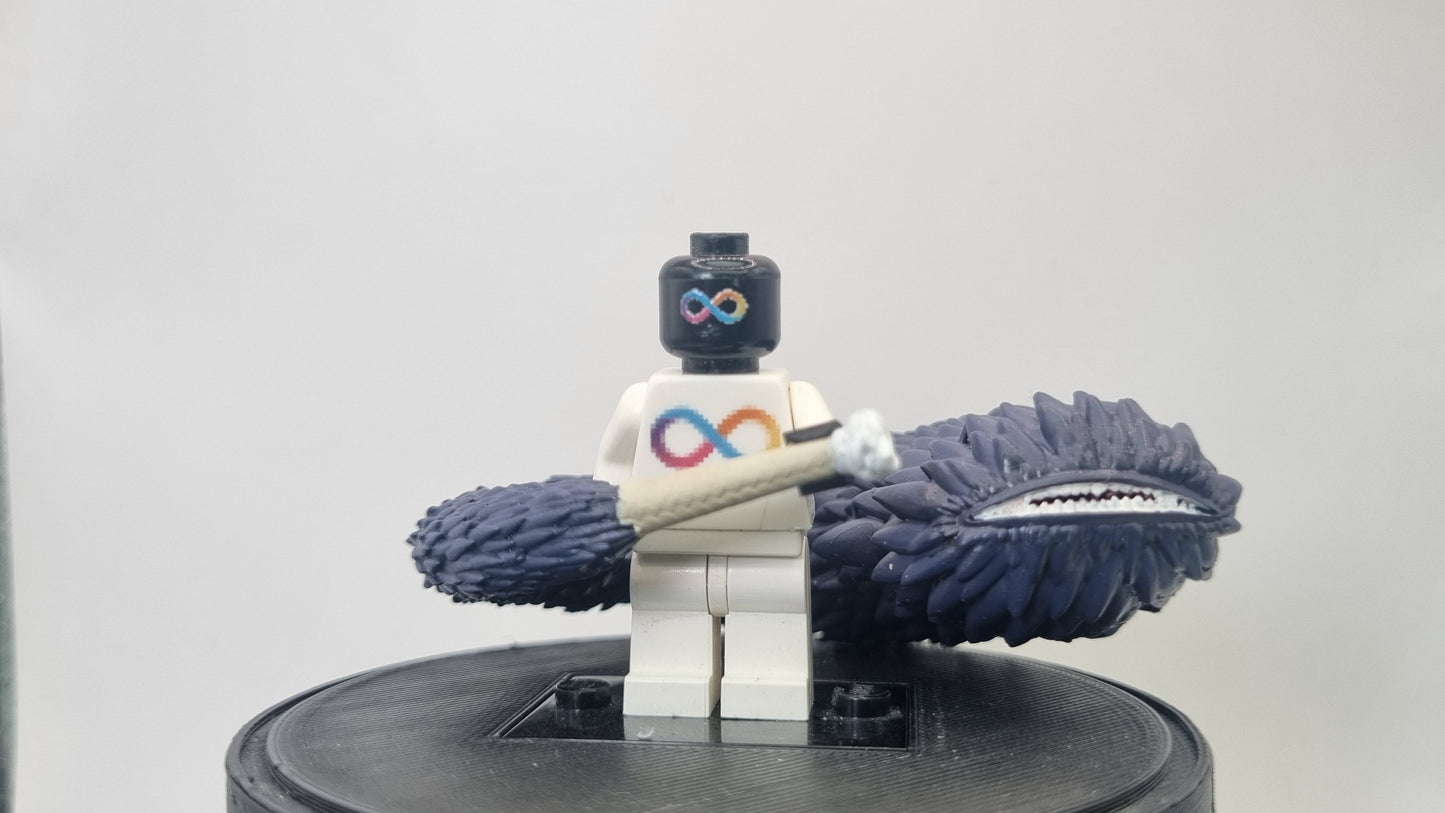Building toy custom 3D printed ninja painted fish sword!