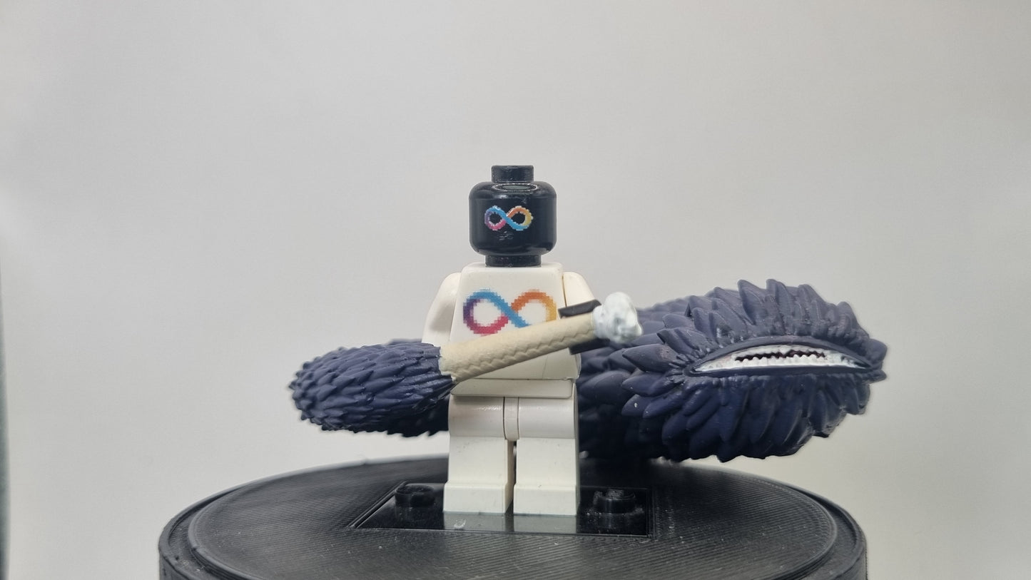 Building toy custom 3D printed ninja painted fish sword!