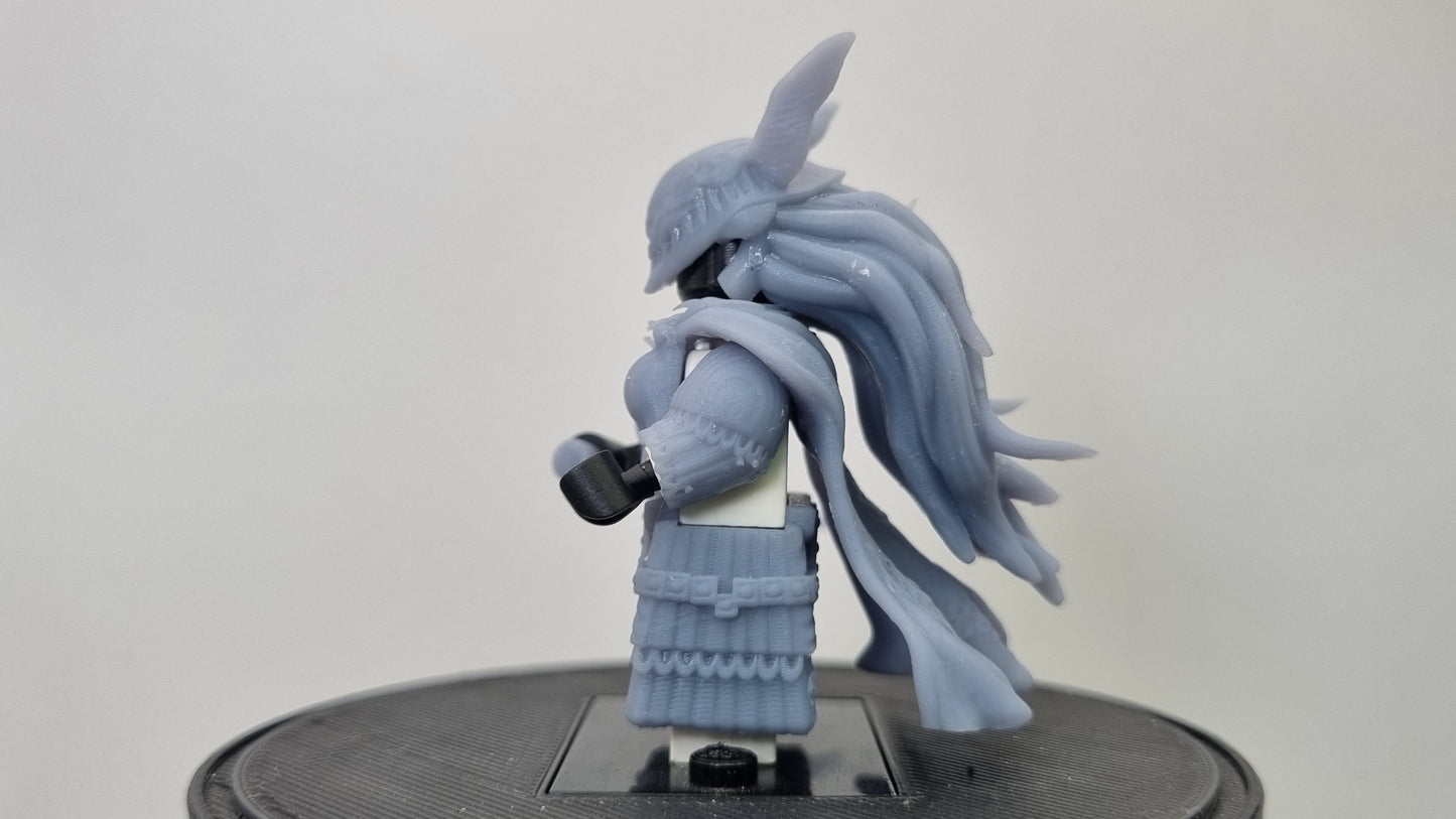 Building toy custom 3D printed elden masked female boss!
