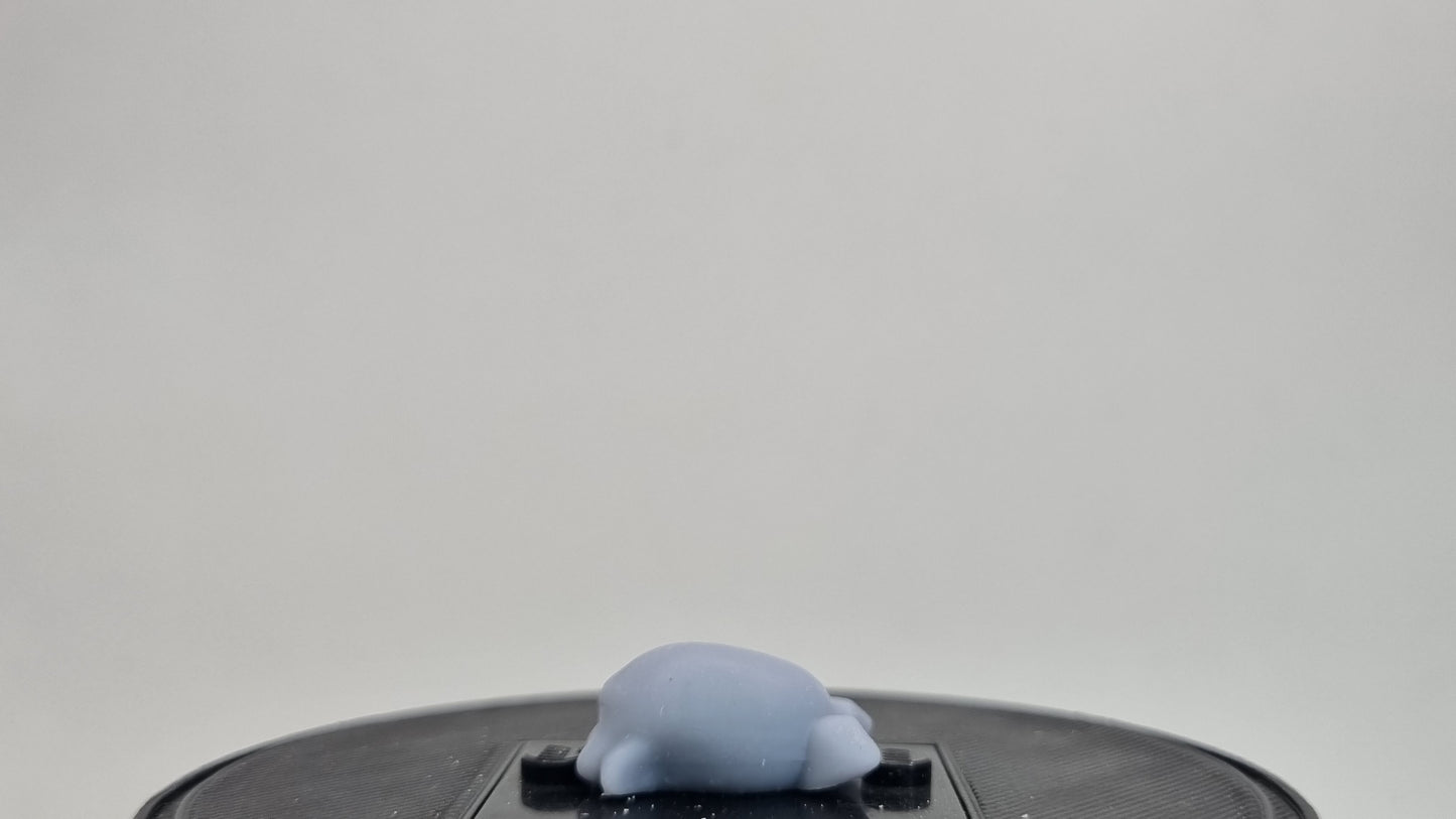 Building toy custom 3D printed flat purple blob!