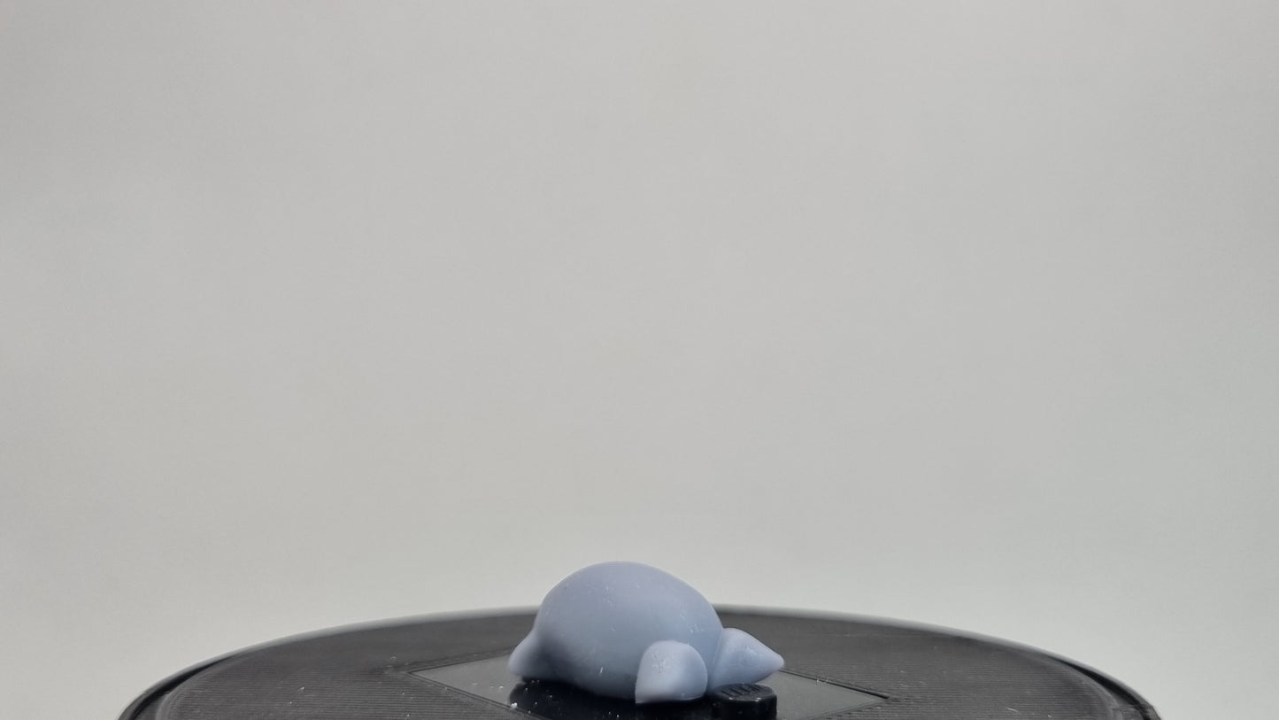 Building toy custom 3D printed flat purple blob!