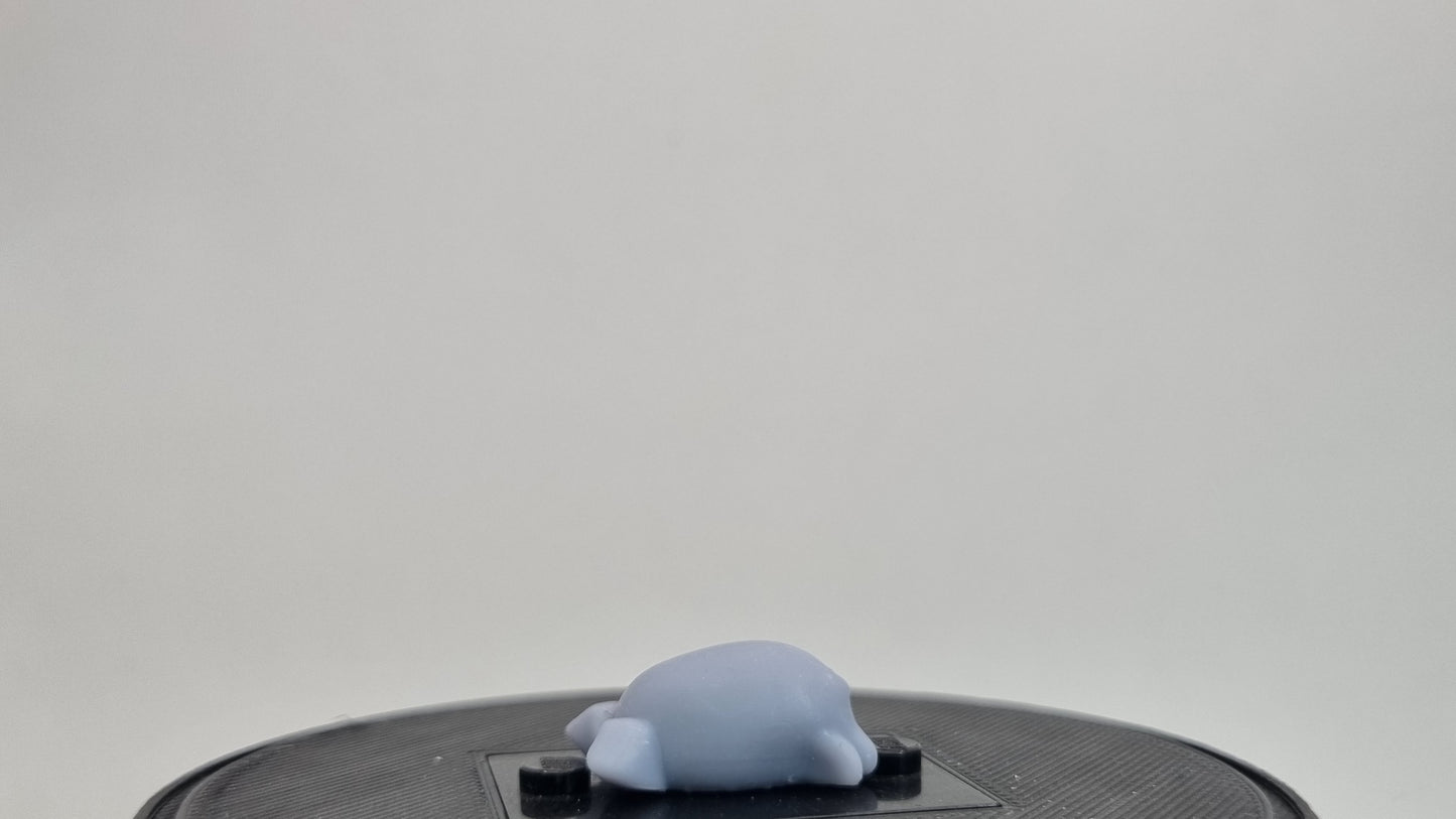 Building toy custom 3D printed flat purple blob!